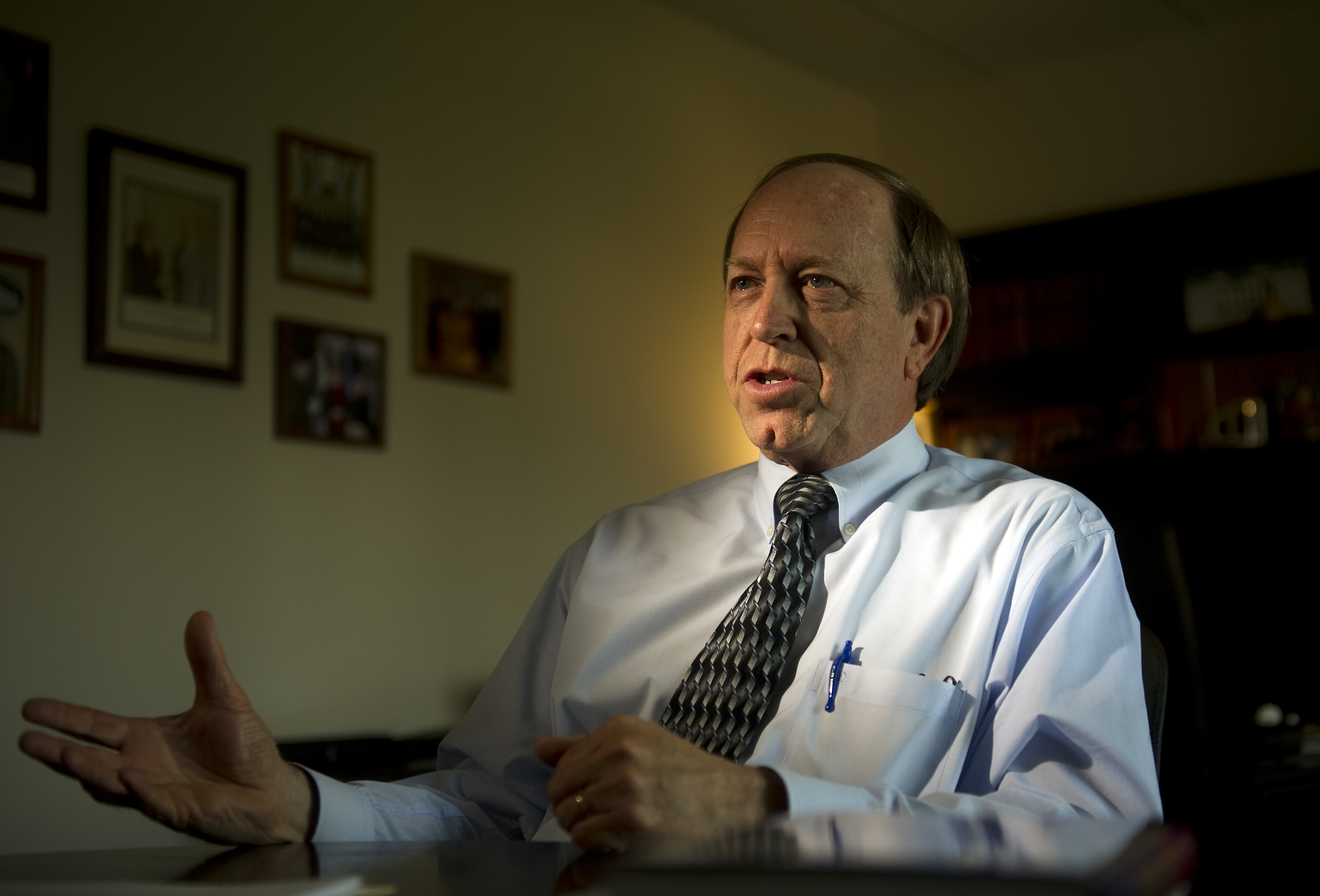 Colorado Attorney General John Suthers talked about the Hayman Fire and the plea agreement deal with Terry Barton. Suthers was in his office on Wednesday, May 23, 2012. Cyrus McCrimmon, The Denver Post