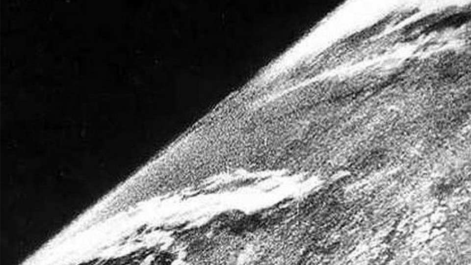 The earth as seen from a camera on V-2 rocket number 13, launched Oct. 24, 1946.