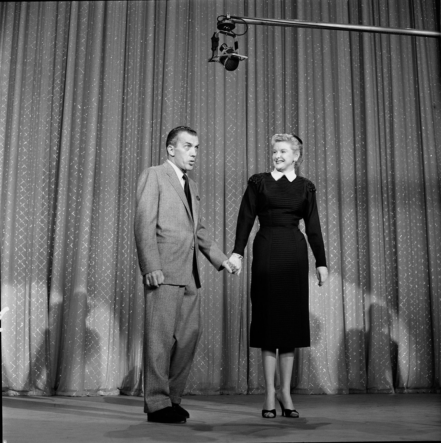 Ed Sullivan talks with Elaine Stritch on TOAST OF THE TOWN on November 14, 1954.