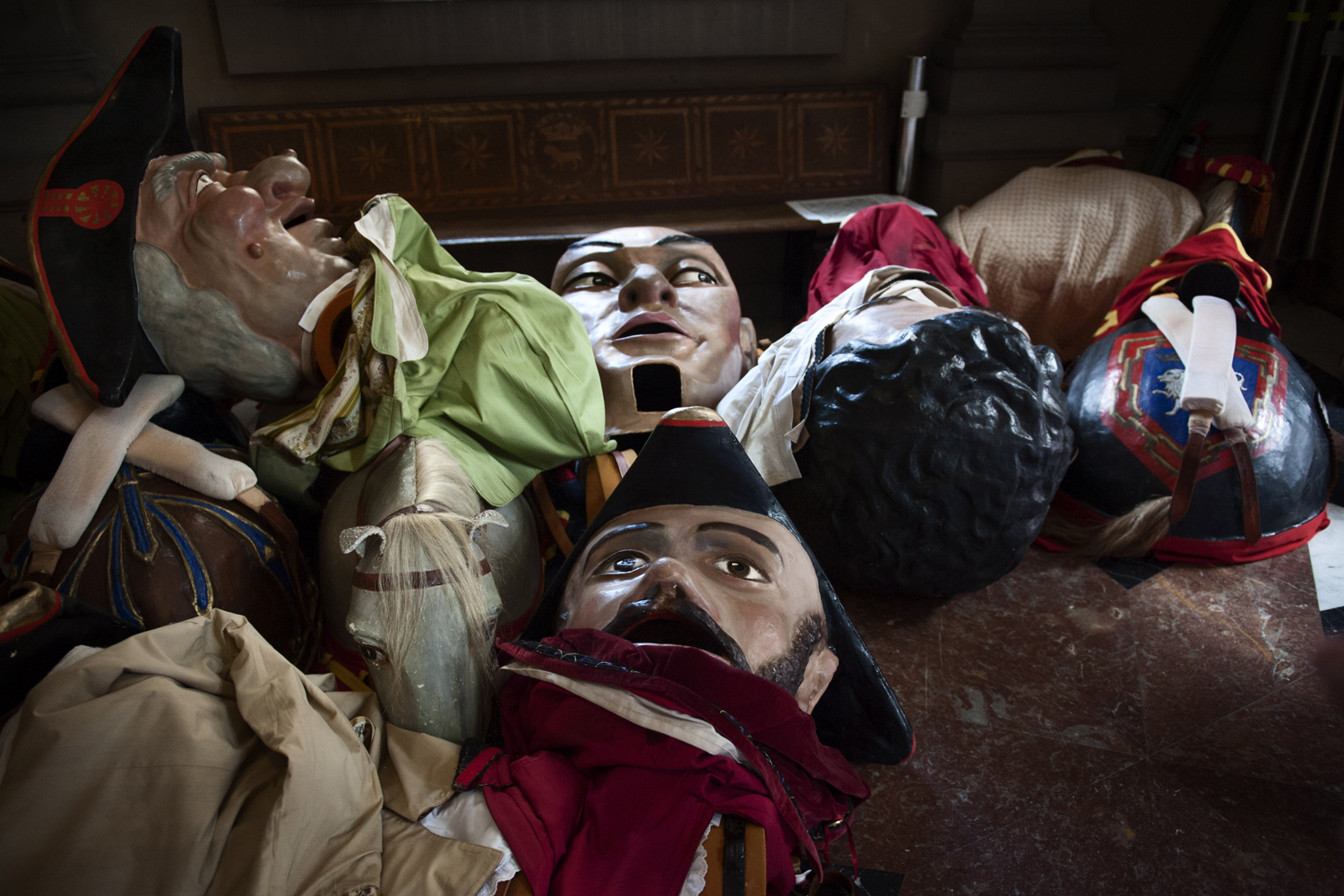 The Giants and Big Heads paraded during a farewell dance ceremony on the last day of the San Fermin festival in Pamplona, Spain on July 14, 2014.