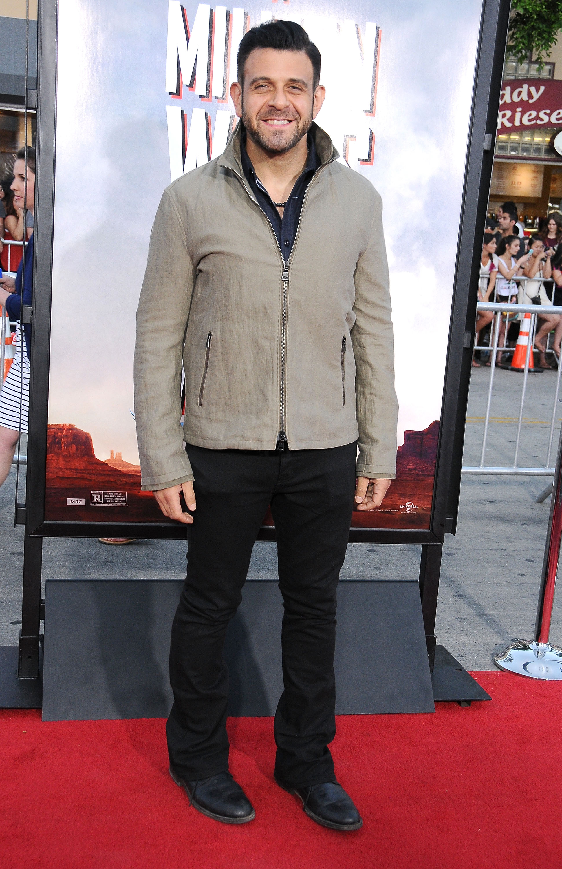 TV personality Adam Richman arrives at the Los Angeles Premiere 'A Million Ways To Die In The West' on May 15, 2014 at Regency Village Theatre in Westwood, California.  (Photo by Barry King/FilmMagic) (Barry King&mdash;FilmMagic)