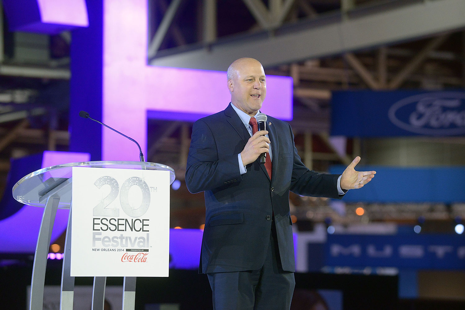 New Orleans Mayor Mitch Landrieu onstage at the 2014 Essence Music Festival on July 4, 2014 in New Orleans. (Paras Griffin—Getty Images)
