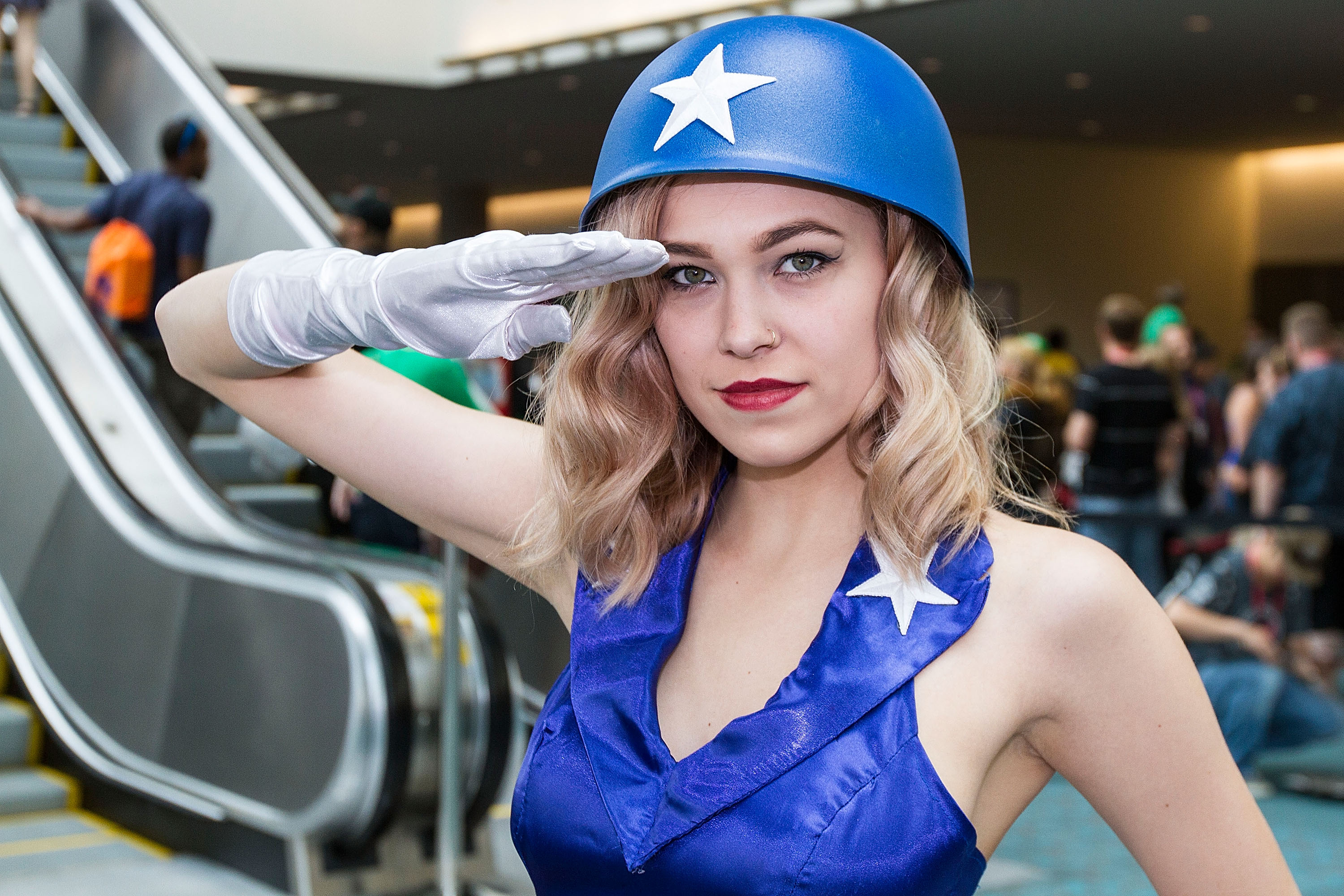 Costumed fan Alana Waffles attends Comic-Con International at San Diego Convention Center on July 27, 2014 in San Diego.