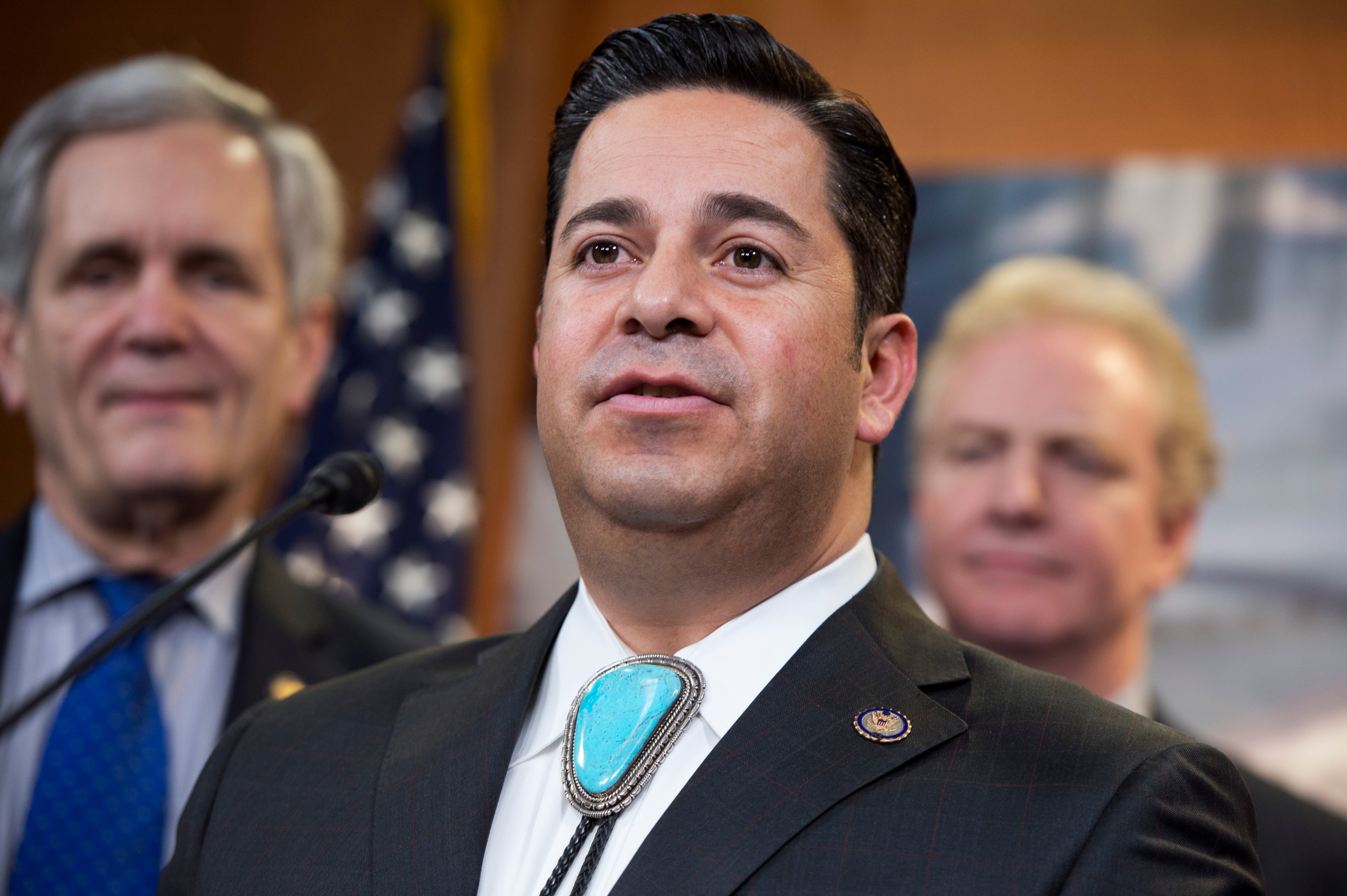 Ben Ray Lujan, D-N.M., speaks during a news conference on Feb. 6, 2014. (Tom Williams—CQ Roll Call/Getty Images)