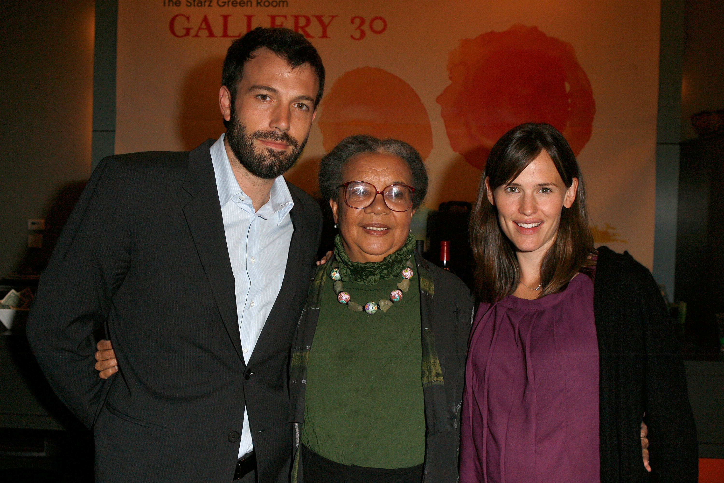 Actor Ben Affleck, Marian Wright Edelman and a pregnant Jennifer Garner attend the Sea Change Idea Forum Panel Discussion August 27, 2008 in Denver, Colorado. (Photo by Jeff Vespa/WireImage) (Jeff Vespa—WireImage/Getty)