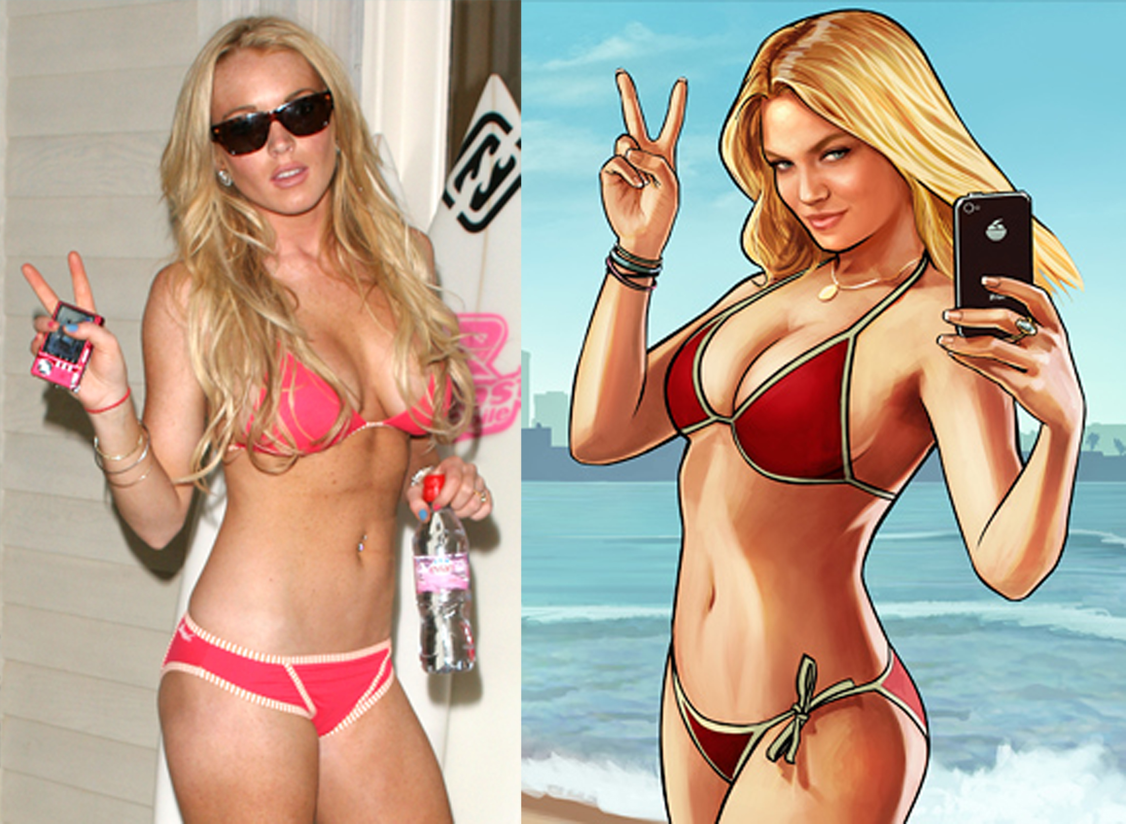 Lindsay Lohan in 2007; Lacey Jonas in 2014 (Clark Samuels—Startraks; Rockstar)