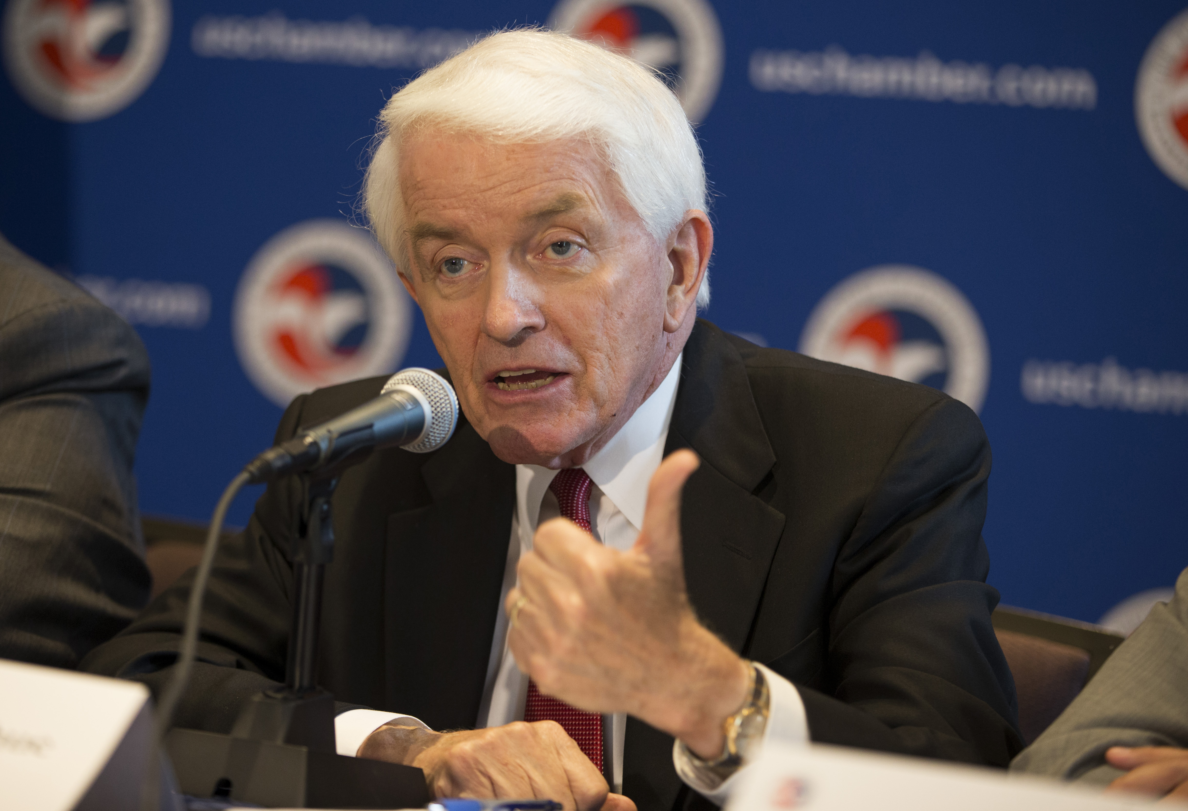 U.S. Chamber of Commerce President and CEO Tom Donohue speaks during a news conference at the U.S. Chamber of Commerce in Washington on July 9, 2014. (Evan Vucci—AP)