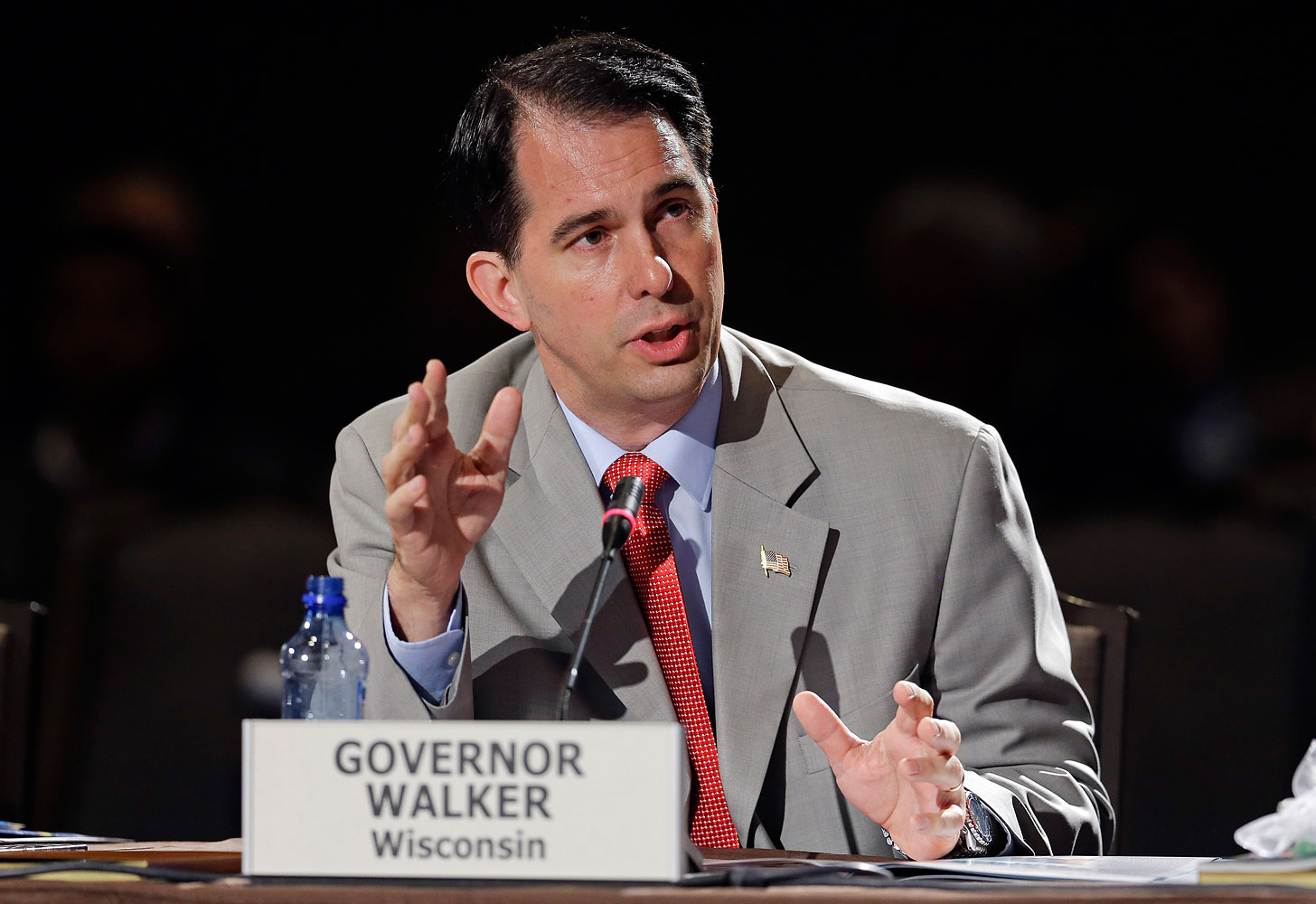 Wisconsin Governor Scott Walker speaks during a meeting on jobs and education at the National Governors Association convention, July 12, 2014, in Nashville. (Mark Humphrey—AP)