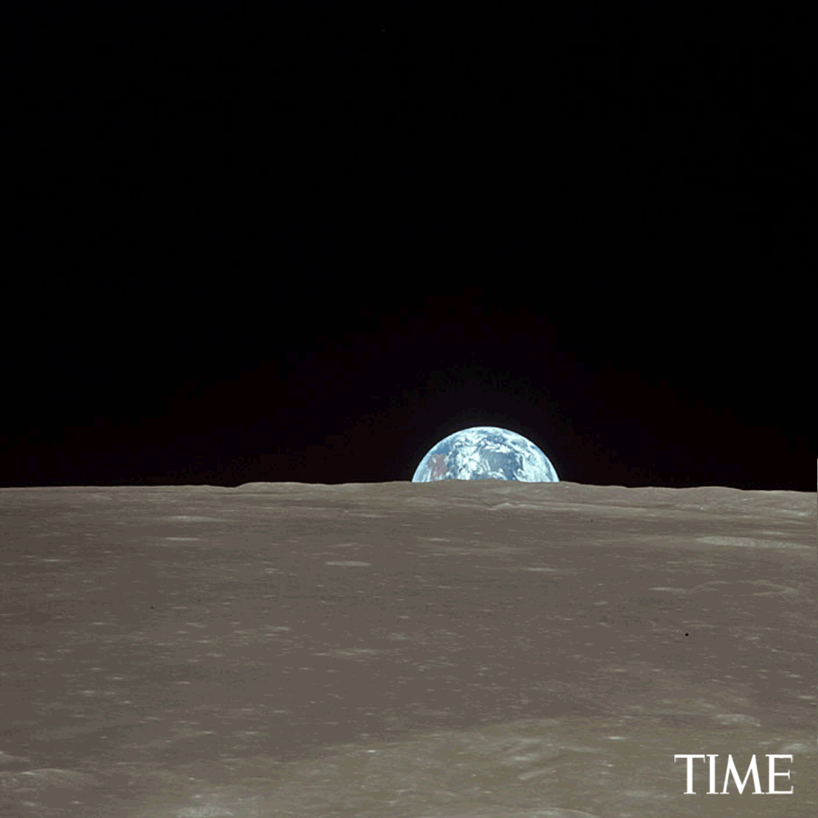Earthrise captured from the Command Module