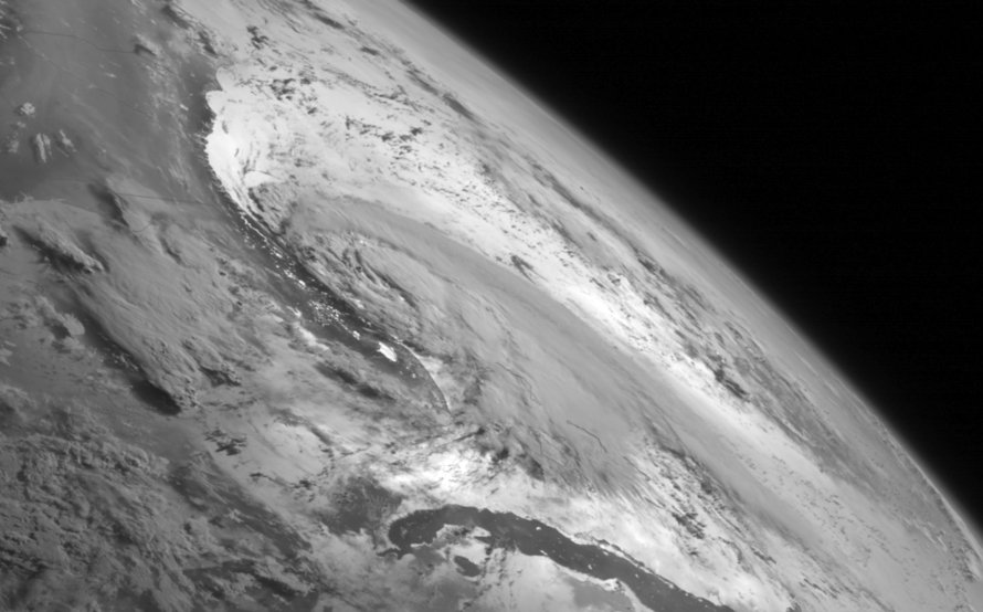 Weather system Arthur travels up the east coast of the United States in the Atlantic Ocean seen from the GOES-Wast satellite on July 2, 2014.