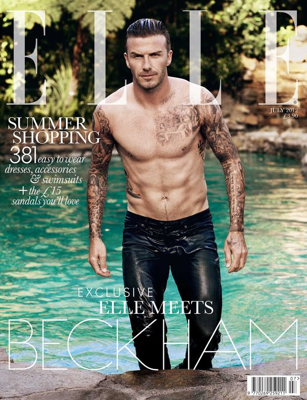 David Beckham on the cover of Elle UK (Elle UK)