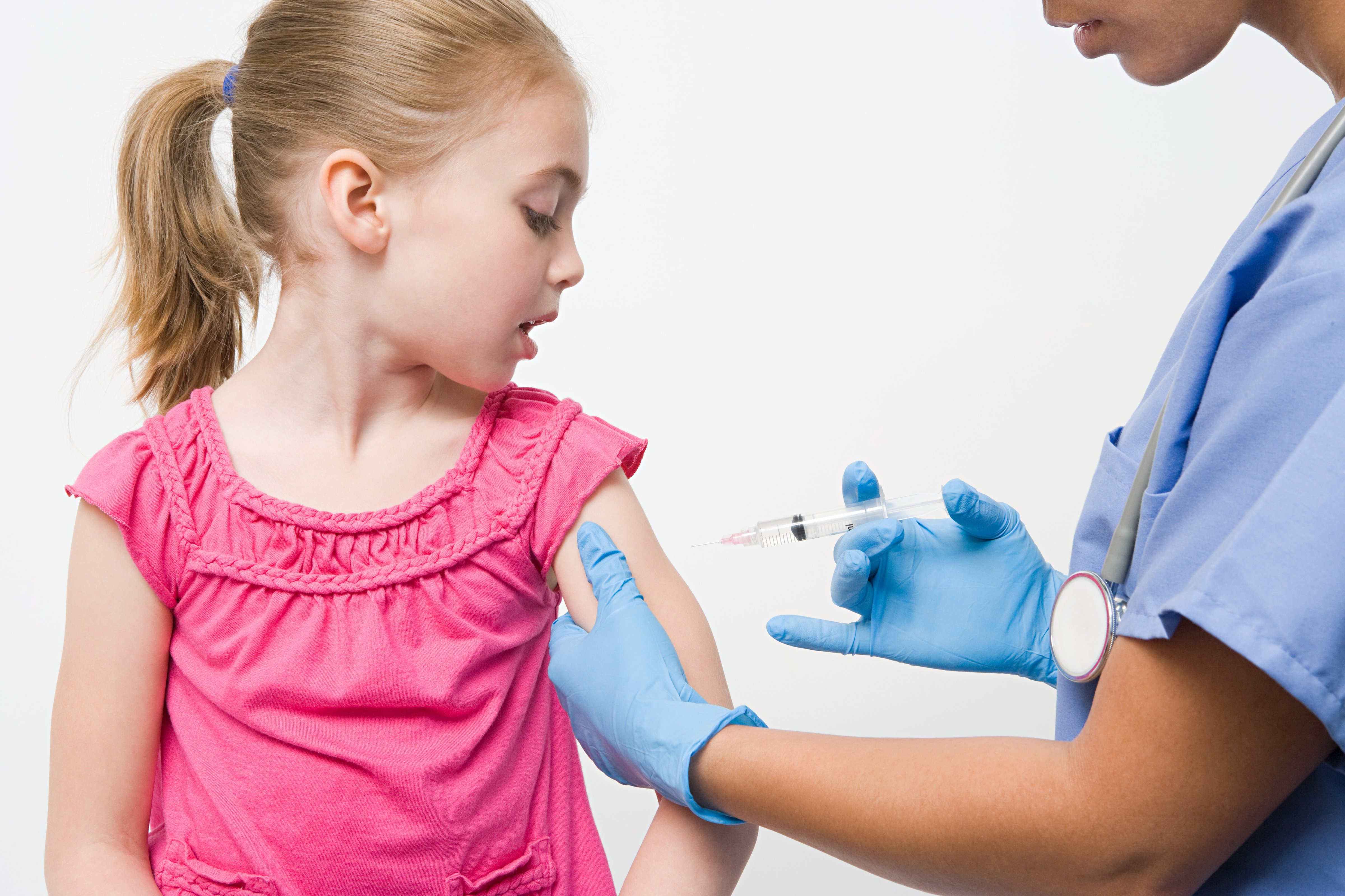 Girl getting immunization