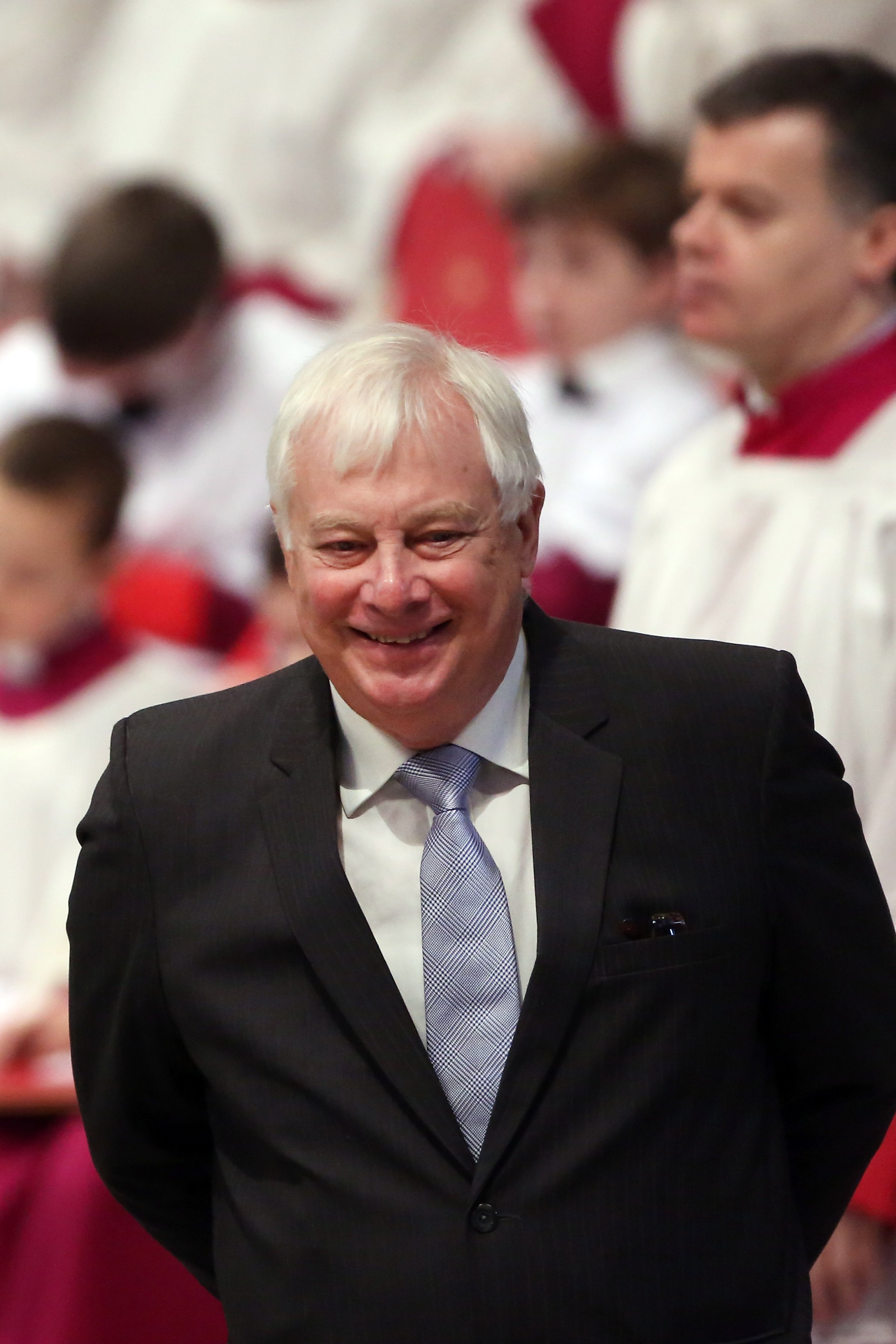 Lord Chris Patten attends a mass with newly appointed cardinals held by Pope Francis at St Peter's Basilica on February 23, 2014 in Vatican City, Vatican.