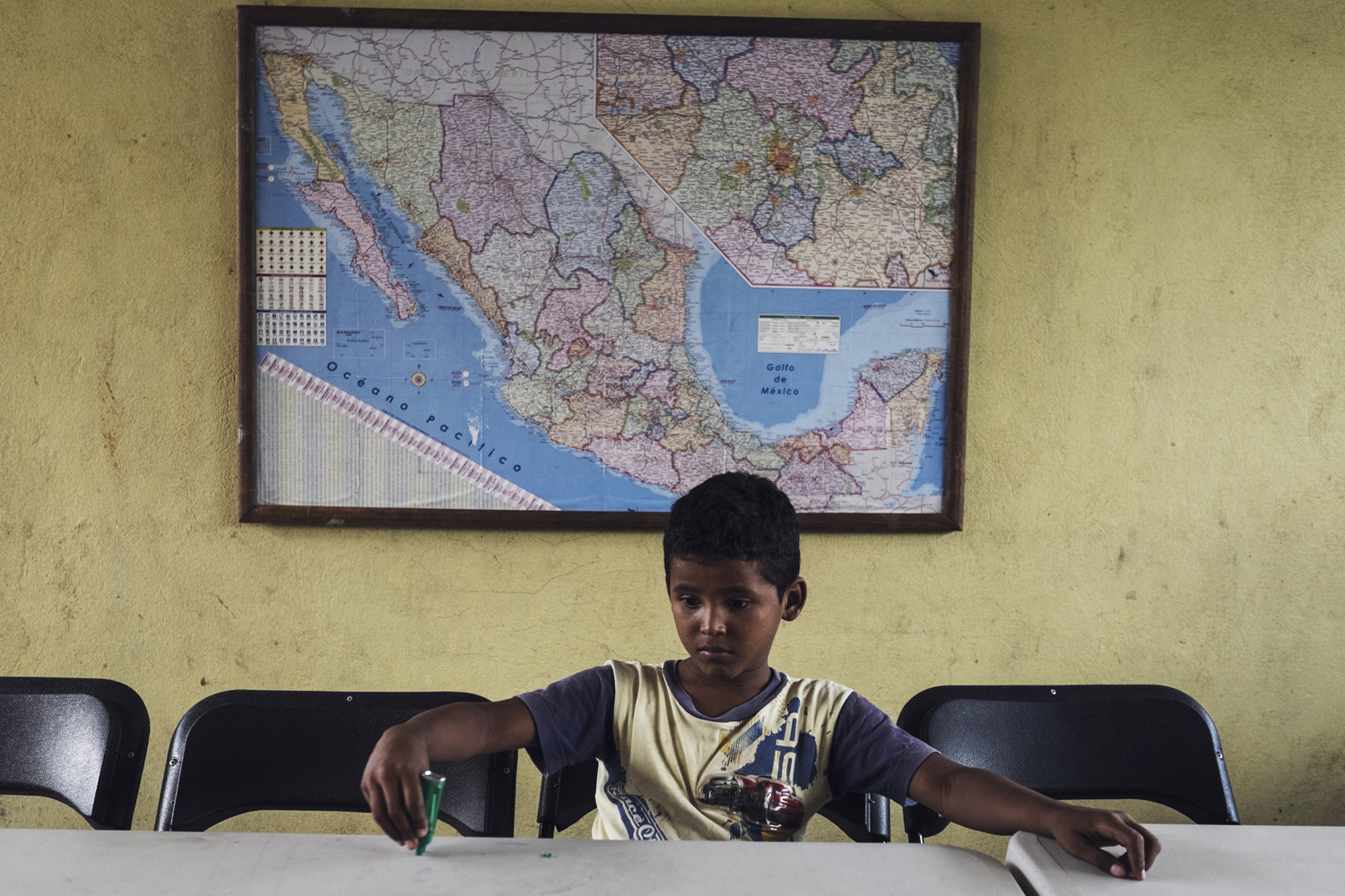 At 'La 72,' a shelter for migrants near the Mexico-Guatemala border, 90 percent of current residents are Honduran. They are waiting for 'La Bestia,' the train that will take them north. At this moment, it had not arrived for six days. There is no time limit to how long people can stay for free at 'La 72' but the facilities are becoming stretched to capacity. Tenosique, Mexico. July 24, 2014.