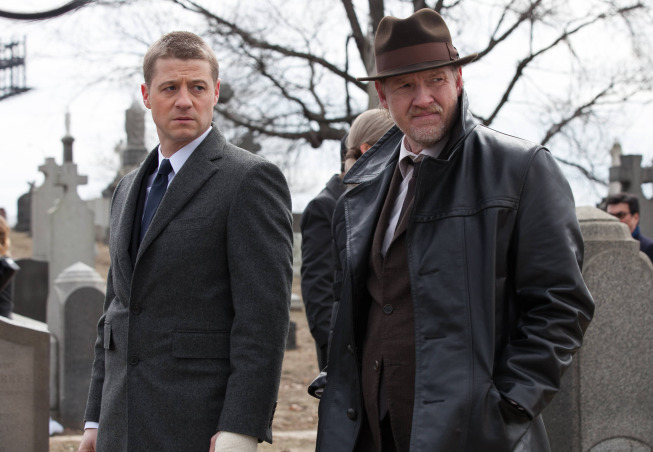 Detective Jim Gordon (Ben McKenzie) and Detective Harvey Bullock (Donal Logue) in "Gotham." (Jessica Miglio—FOX)