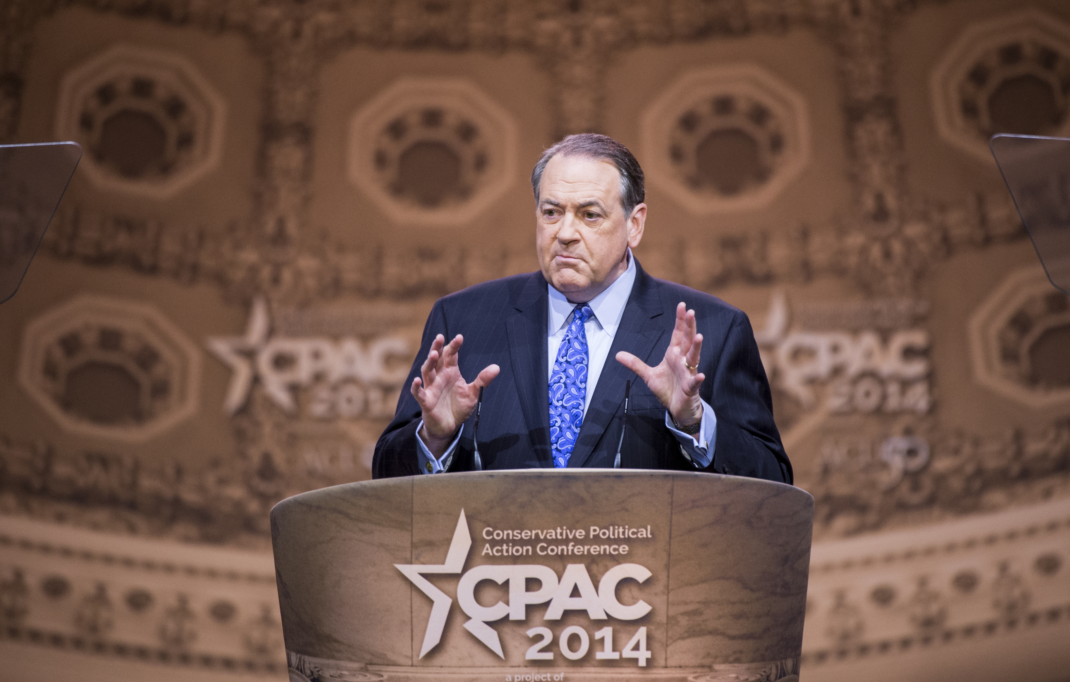 Former Arkansas Gov. Mike Huckabee speaks during the American Conservative Union's Conservative Political Action Conference (CPAC) at National Harbor, Md. on March 7, 2014. (Bill Clark—CQ-Roll Call)