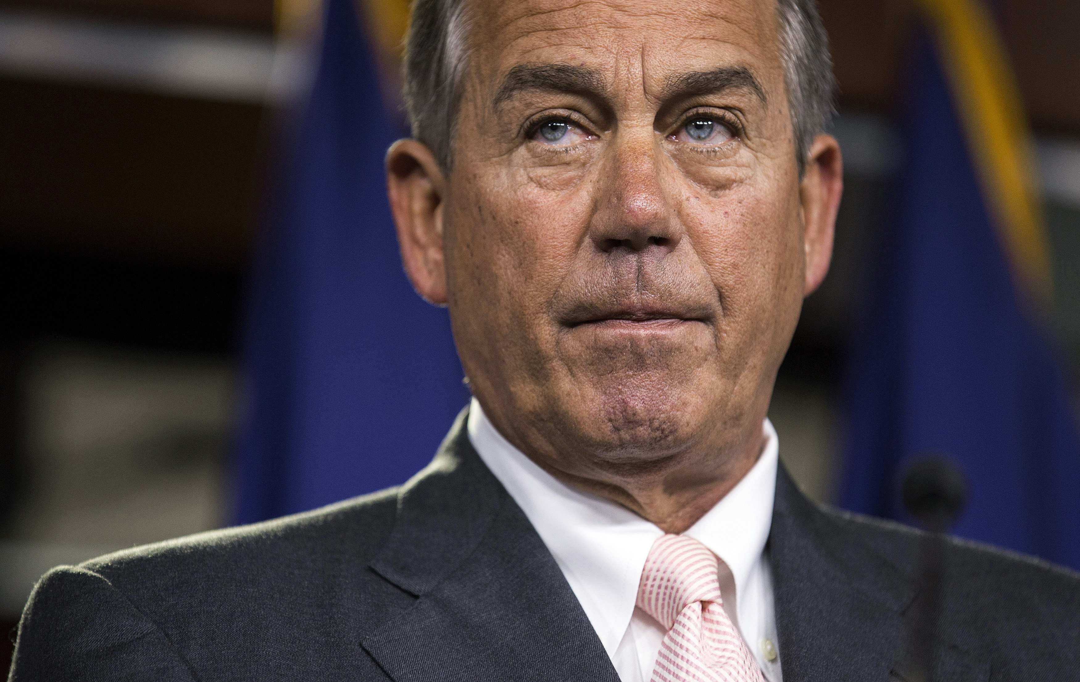 Speaker of the House John Boehner (R-OH) speaks to the media on Capitol Hill in Washington, July 10, 2014. (Joshua Roberts—Reuters)