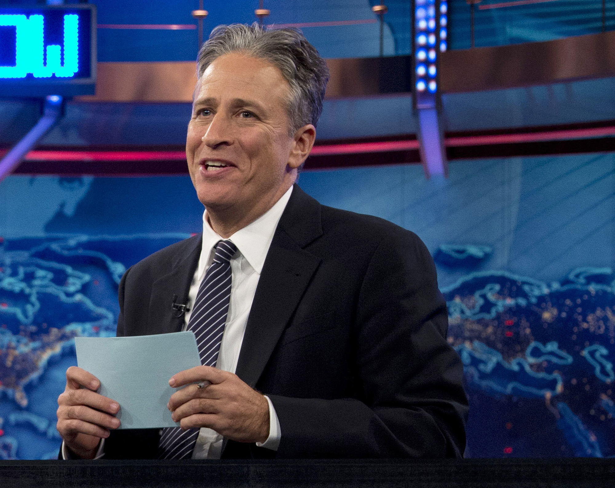 Jon Stewart speaks during a taping of "The Daily Show with John Stewart," in New York. in 2012. (Carolyn Kaster—AP)