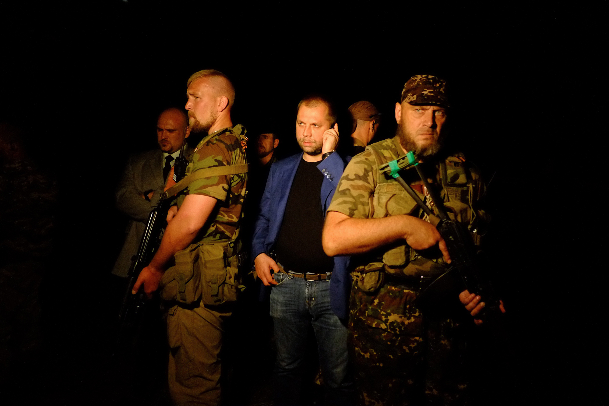 Self-proclaimed Prime Minister of the pro-Russian separatist "Donetsk People's Republic" Alexander Borodai stands as he arrives on the site of the crash of a malaysian airliner carrying 298 people from Amsterdam to Kuala Lumpur, near the town of Shaktarsk, in rebel-held east Ukraine, on July 17, 2014.