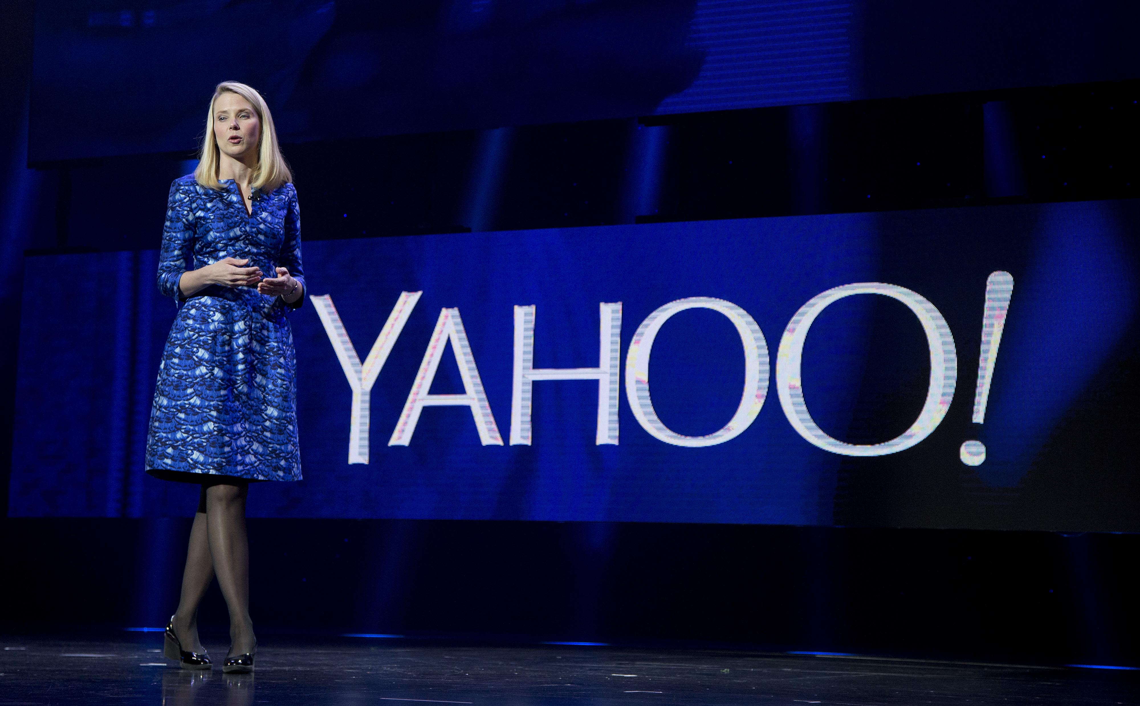 Yahoo president and CEO Marissa Mayer speaks during a keynote address at the International Consumer Electronics Show in Las Vegas on Jan. 7, 2014. (Julie Jacobson—AP)
