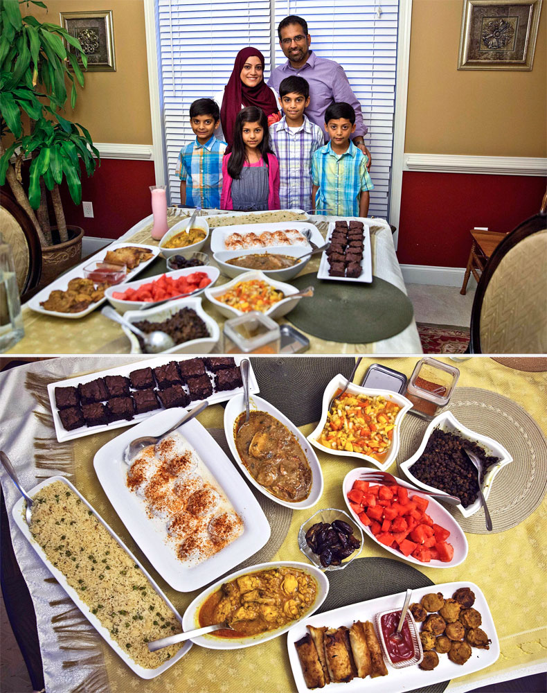 A Muslim family waits to break their fast in Tucker, Ga., on July 16, 2014.