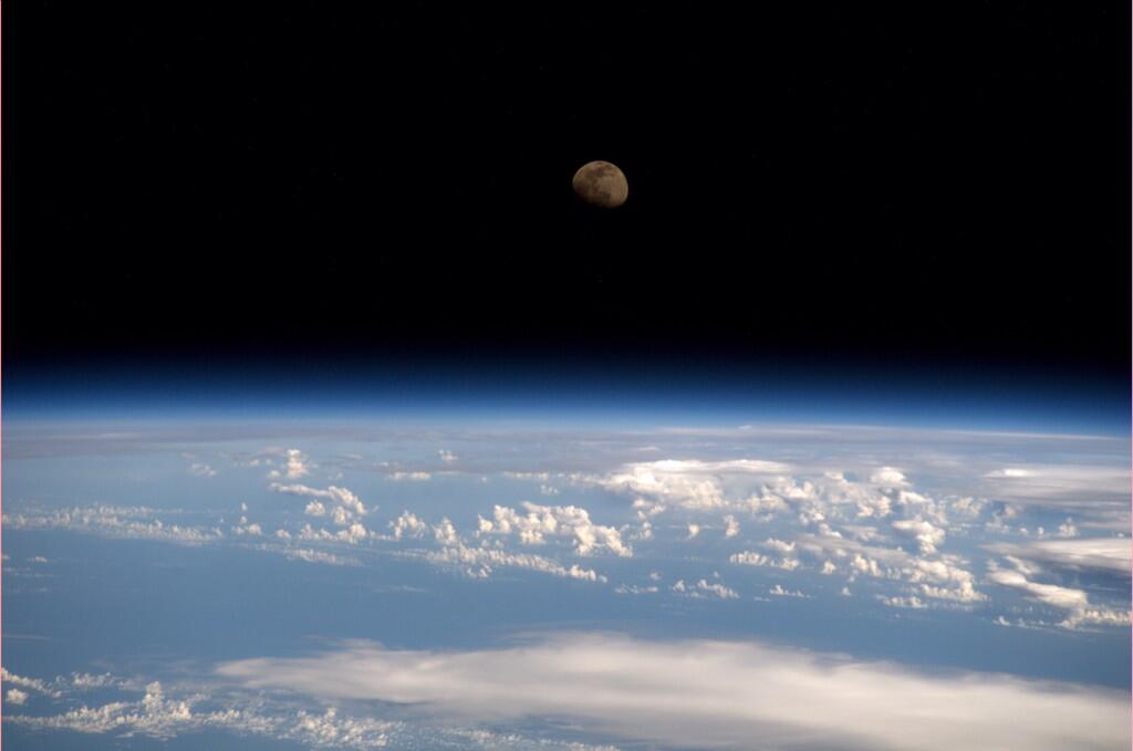 Moonrise from the #ISS.  - Reid Wiseman via Twitter on July 8, 2014.