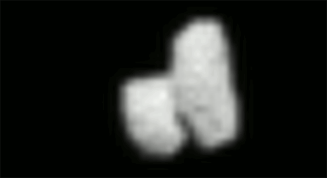 The OSIRIS instrument on the European Space Agency's Rosetta spacecraft photographed the mission's destination comet on July 14, 2014, from about 7,500 miles away.