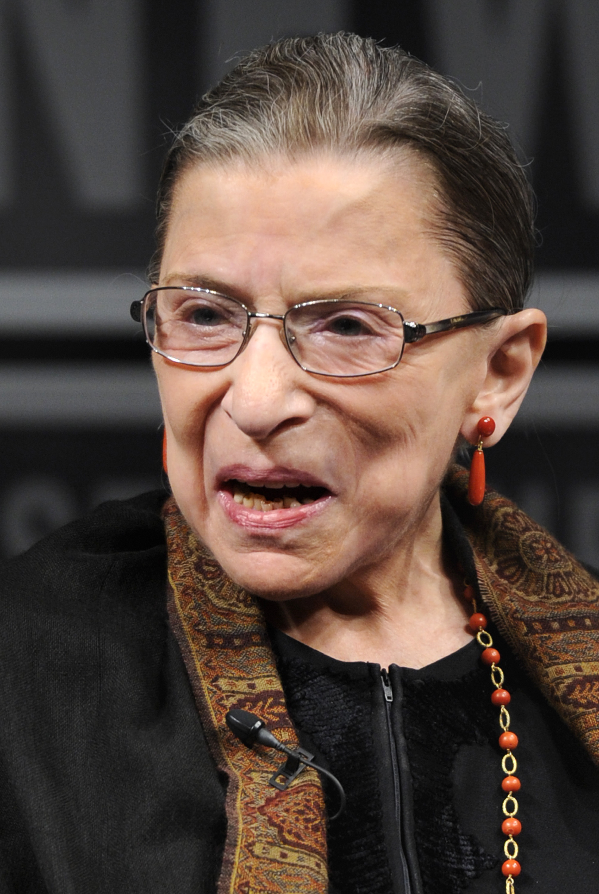 Supreme Court Justice Ruth Bader Ginsburg makes remarks during a forum at the Newseum to mark the 30th anniversary of the first female Justice Sandra Day O'Connor's first term on the Supreme Court in Washington, DC, April 11, 2012. (Mike Theiler—REUTERS)