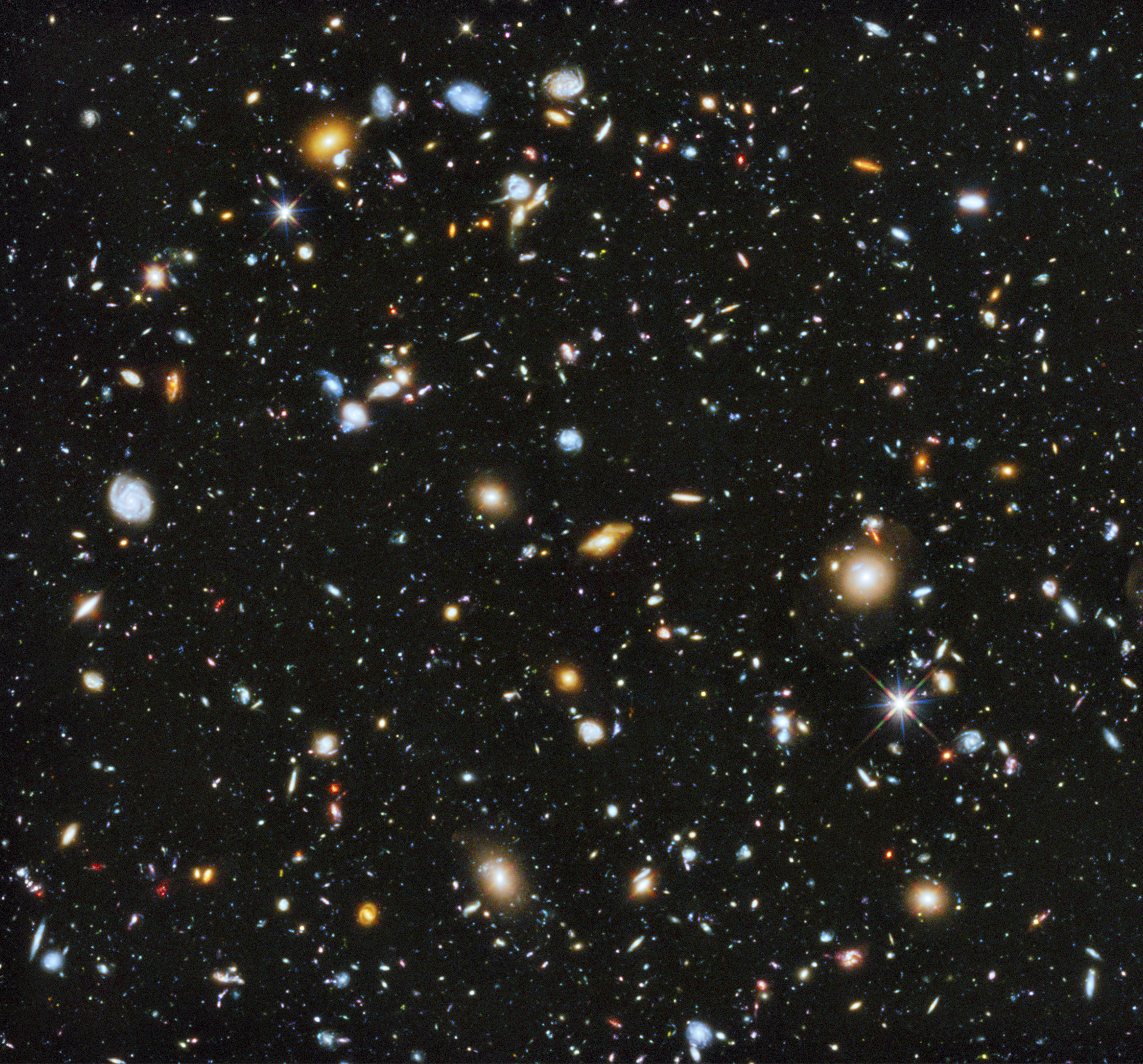 A composite of separate exposures taken in 2003 to 2012 with Hubble's Advanced Camera for Surveys and Wide Field Camera 3 of the evolving universe is shown in this handout photo provided by NASA, June 3, 2014. (NASA—Reuters)