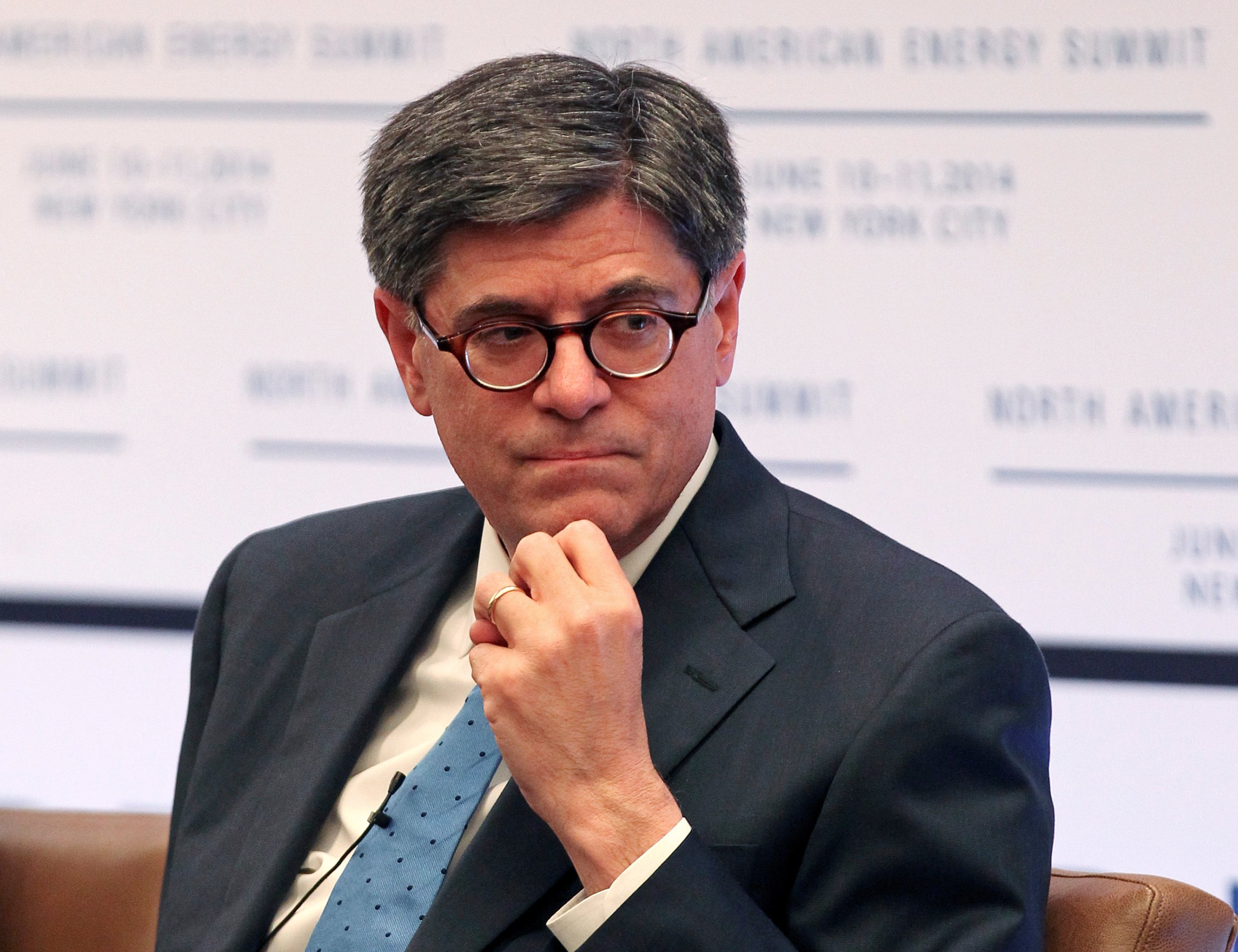 U.S. Treasury Secretary Jacob Lew listens during a panel discussion at the North American Energy Summit in the Manhattan borough of New York