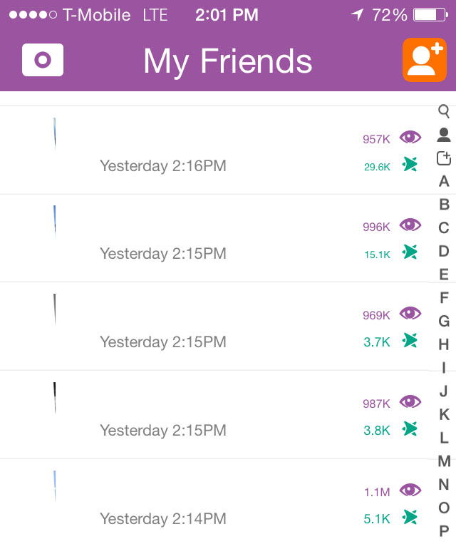 Snapchat story data shows how many people viewed and taken a screenshot of a user's content. (Jerome Jarre)