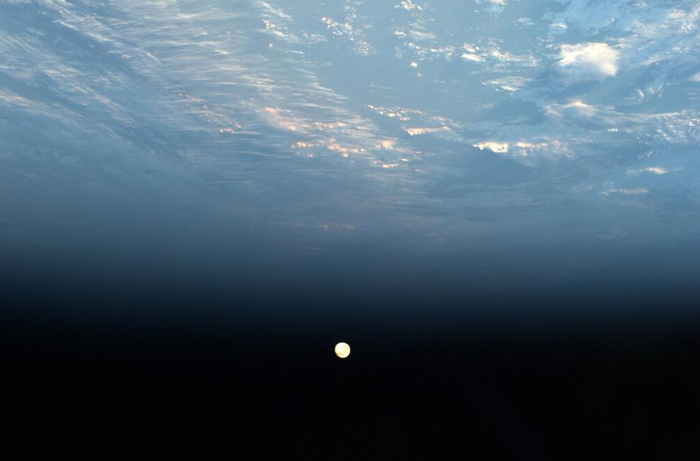 The Supermoon captured from the International Space Station. (Alexander Gerst—NASA)