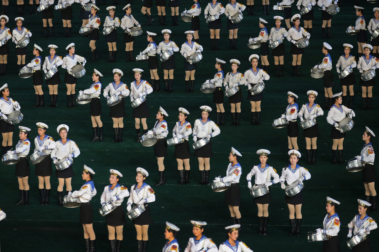 Performers participate in the Arirang mass games in Pyongyang, Jul. 22, 2013. The performance is timed for the 60th anniversary of the end of the Korean War and featured new scenes focusing on Kim Jong Un's directives.