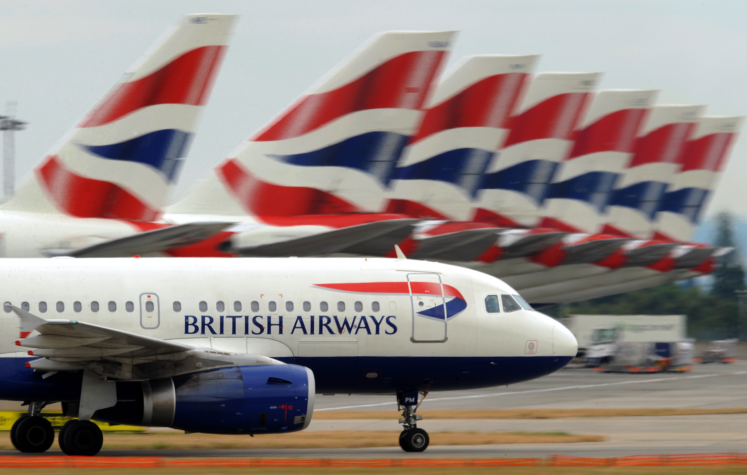 A British Airways aircraft at Terminal 5 of Heathrow Airport in west London, on July 30, 2010. (BEN STANSALL—AFP/Getty Images)