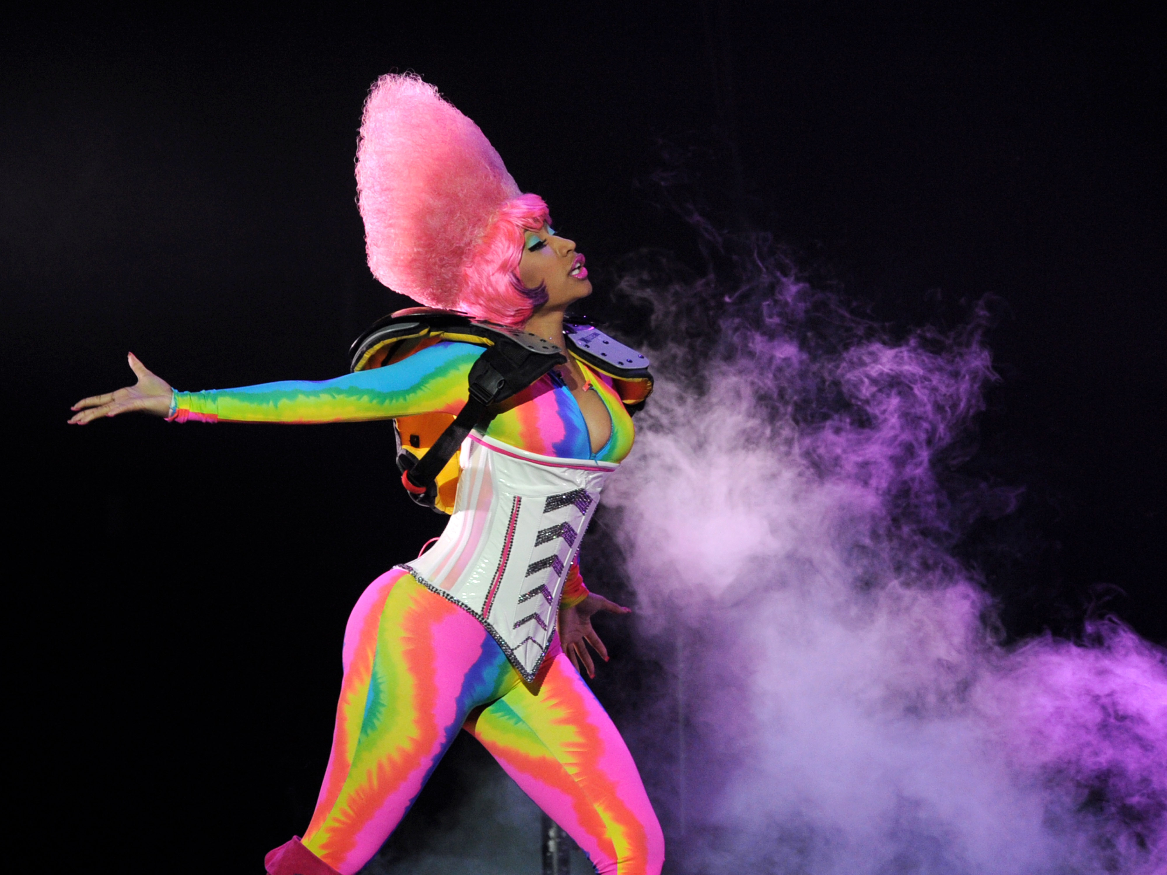 Rapper Nicki Minaj performs at the Staples Center on April 22, 2011 in Los Angeles, California.