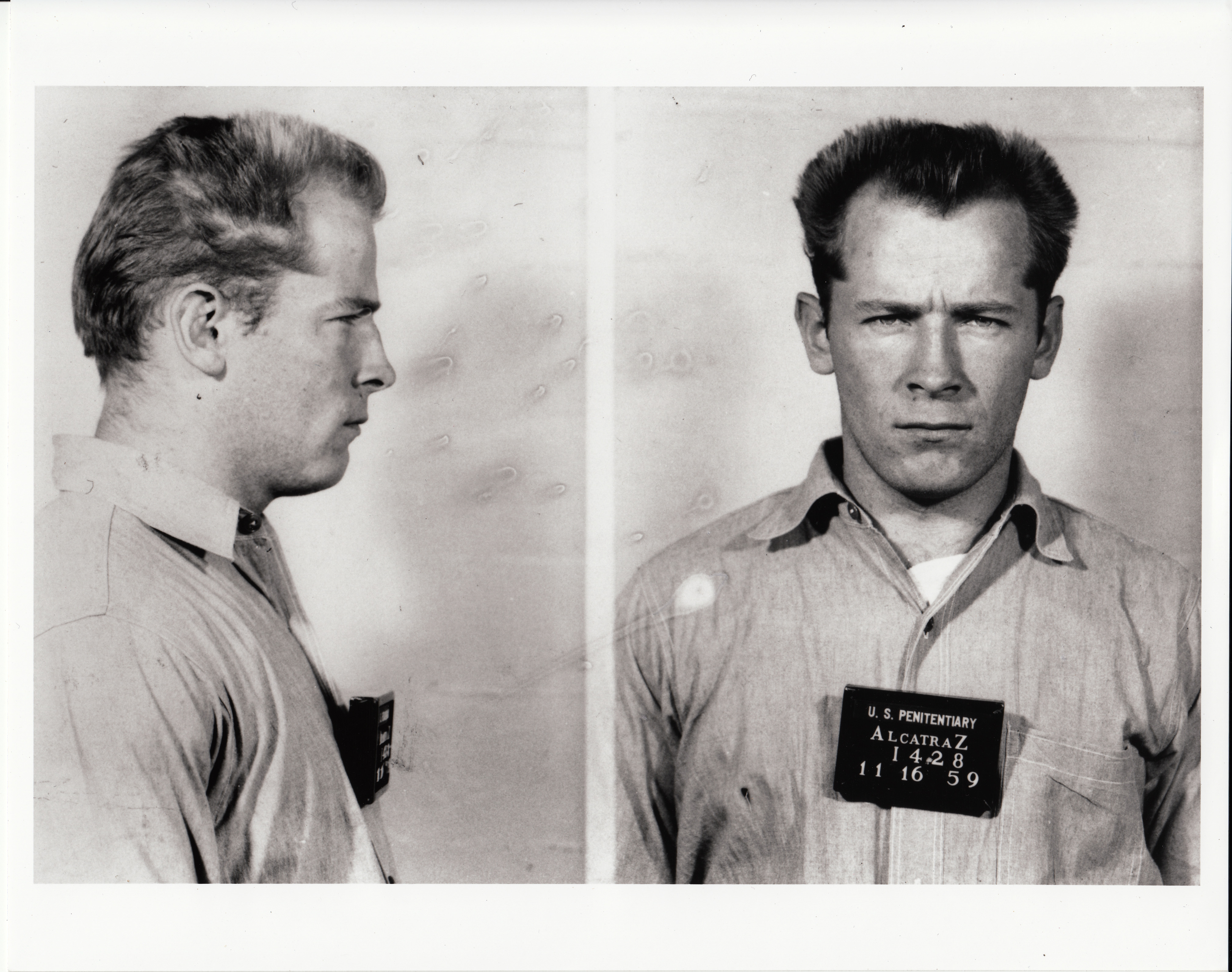 Mugshot of James "Whitey" Bulger. Alcatraz Federal Penitentiary. (Magnolia Pictures)