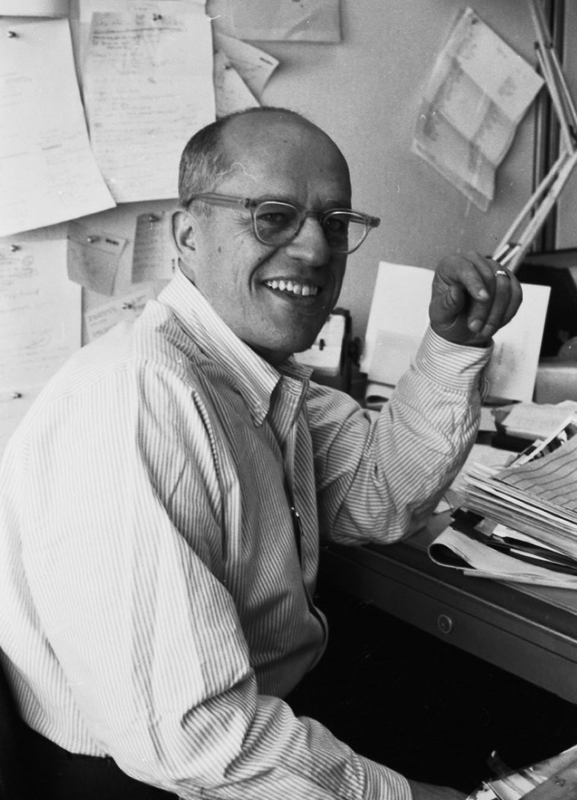 LIFE photographer and editor David Scherman at his desk, 1960.
