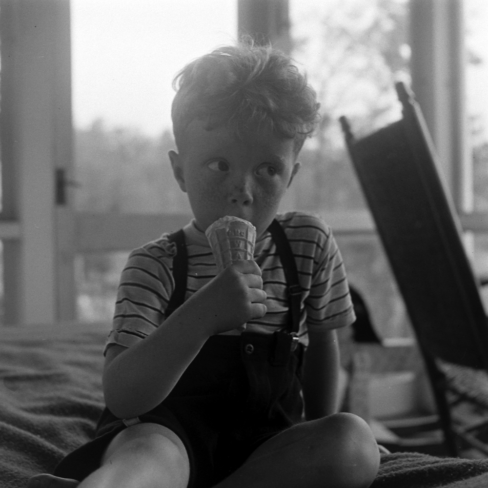 Summer ice cream on the screened-in porch, Cape Cod, 1946.