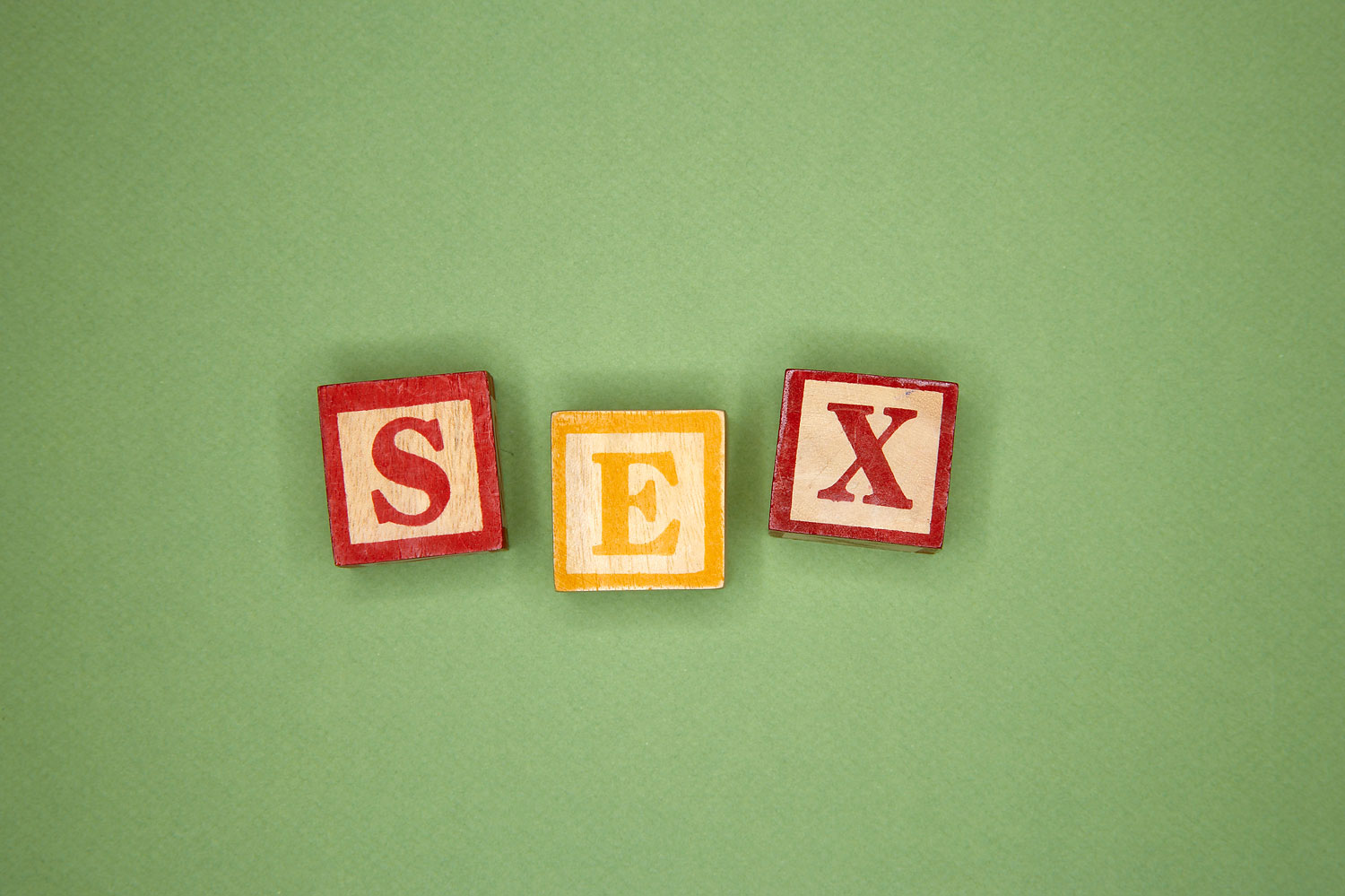 Sex Spelled in Alphabet Blocks