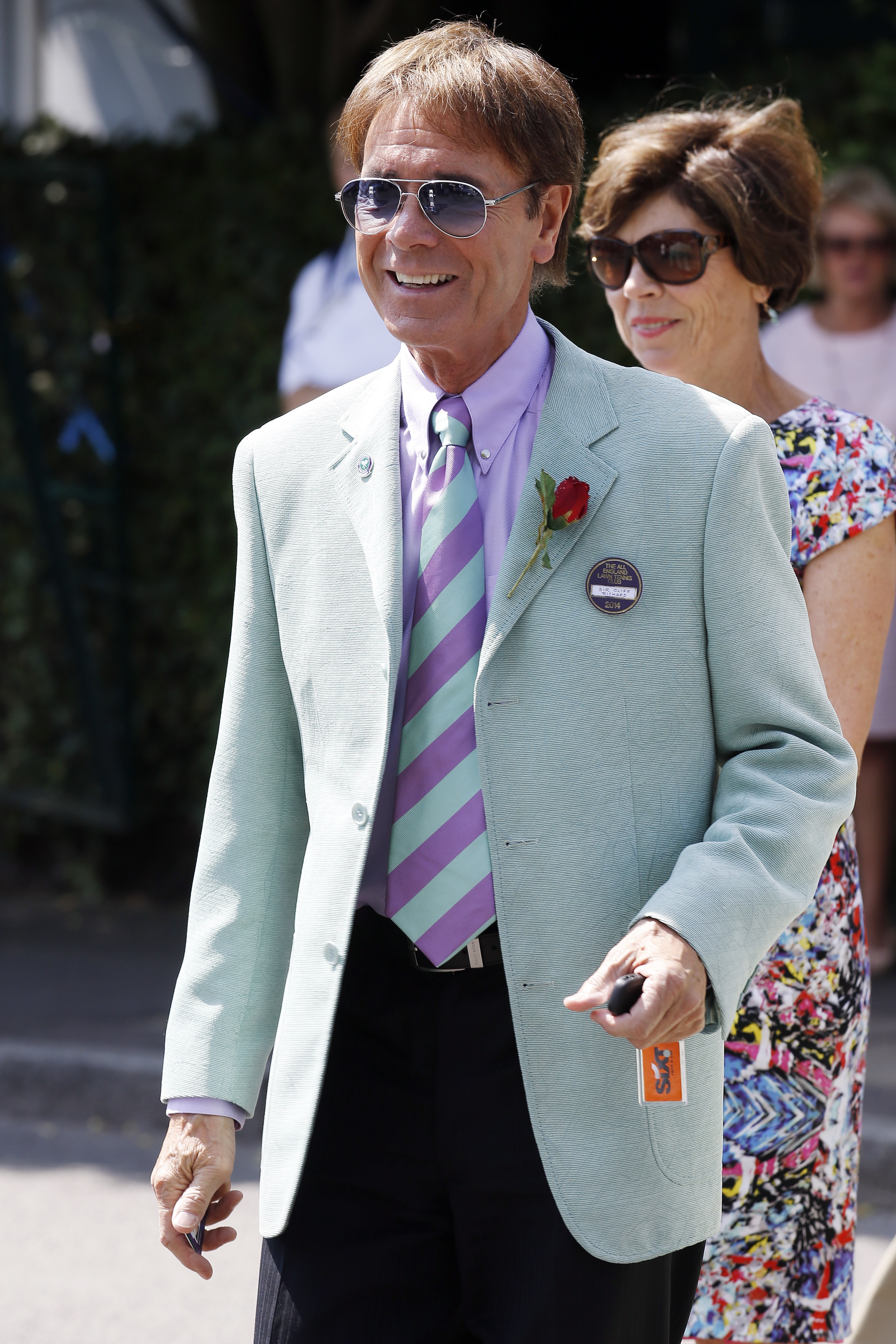 Sir Cliff Richard seen arriving at Wimbledon on July 04, 2014 in London.