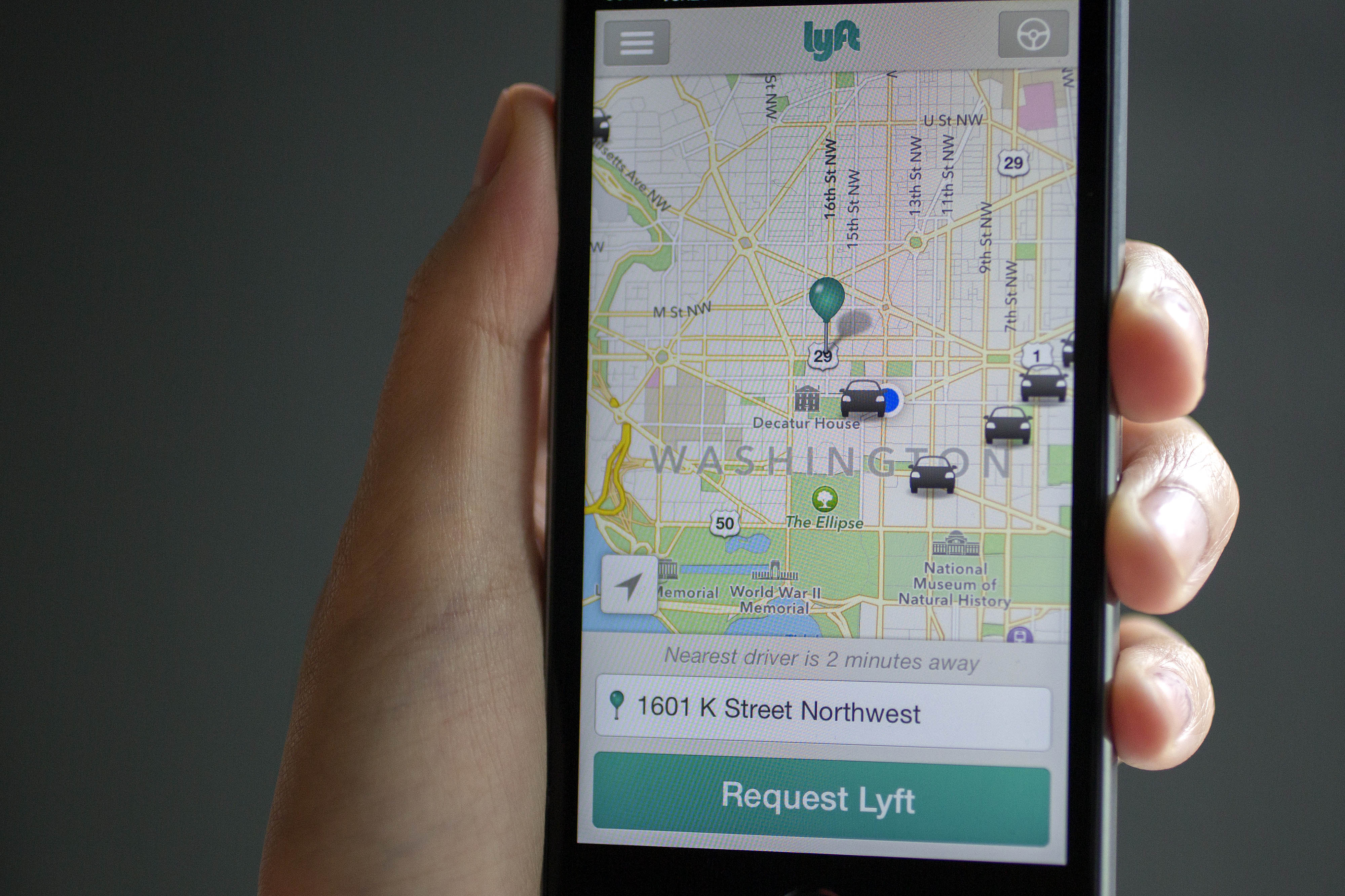The Lyft Inc. application (app) is displayed for an arranged photograph in Washington, D.C., U.S., on July 9, 2014. (Andrew Harrer/Bloomberg via Getty Images)