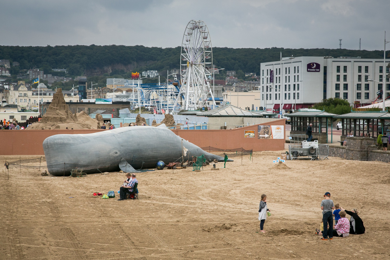 Biblical Whale Inflated On Weston-Super-Mare Beach