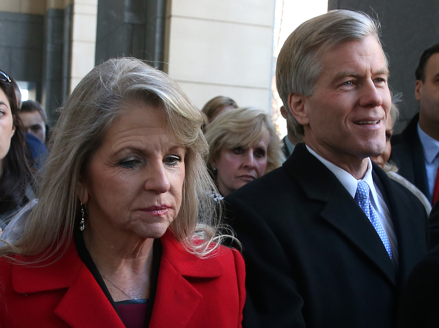 Former Virginia governor Bob McDonnell and his wife Maureen leave the court in Richmond, Va., on Jan. 24, 2014 (Mark Wilson—Getty Images)