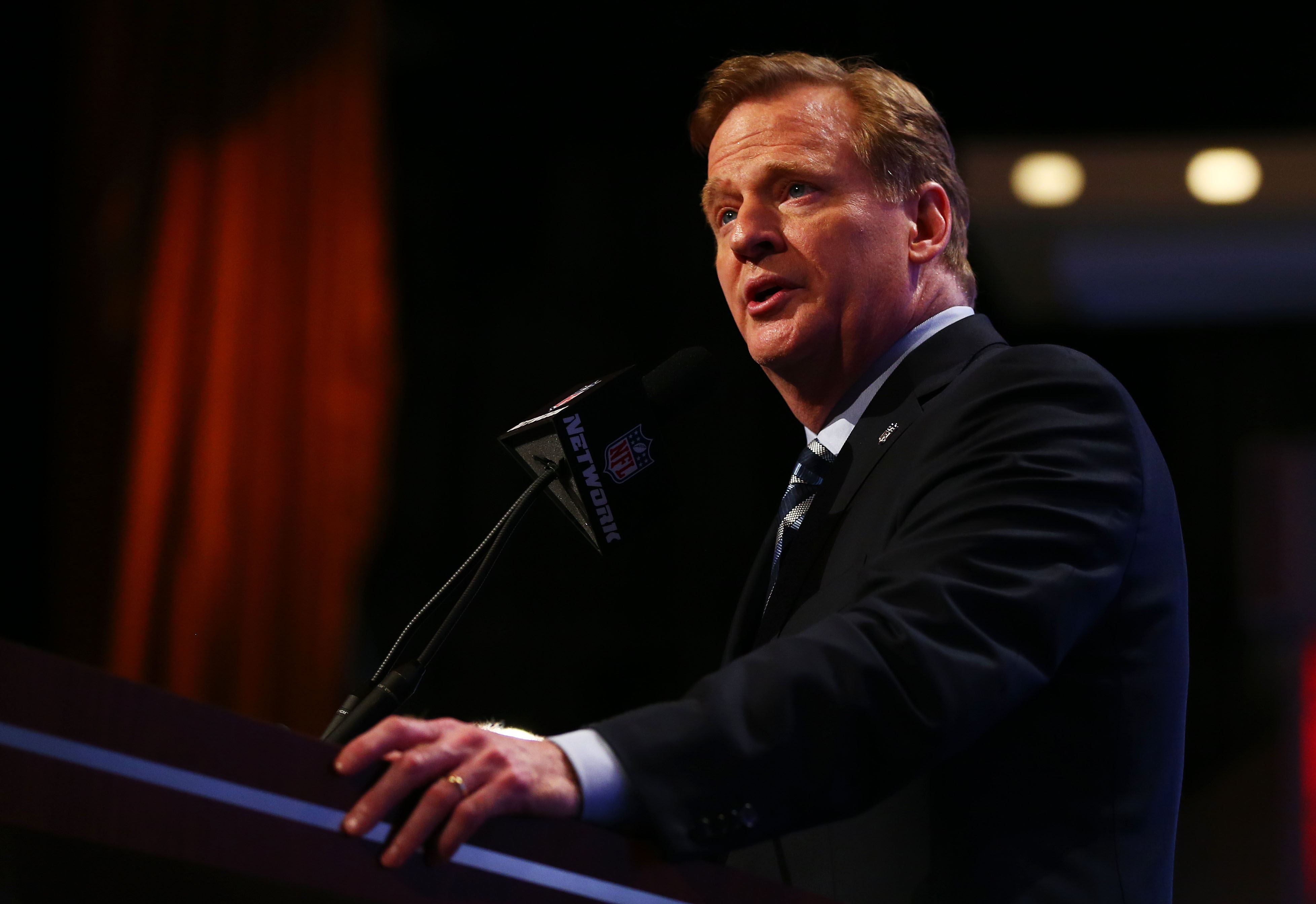 NFL Commissioner Roger Goodell, who admitted on Thursday that his punishment of Ray Race for domestic violence was too lenient, at the 2014 NFL  Draft. (Elsa&mdash;Getty Images)