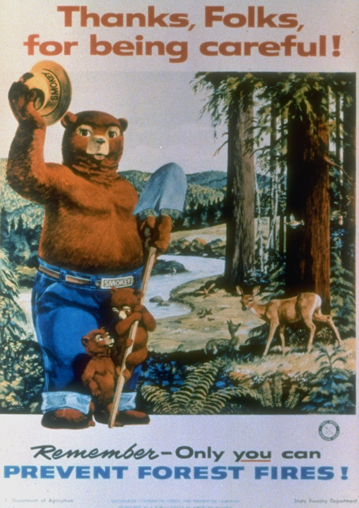 Early poster of Smokey the Bear w. capti