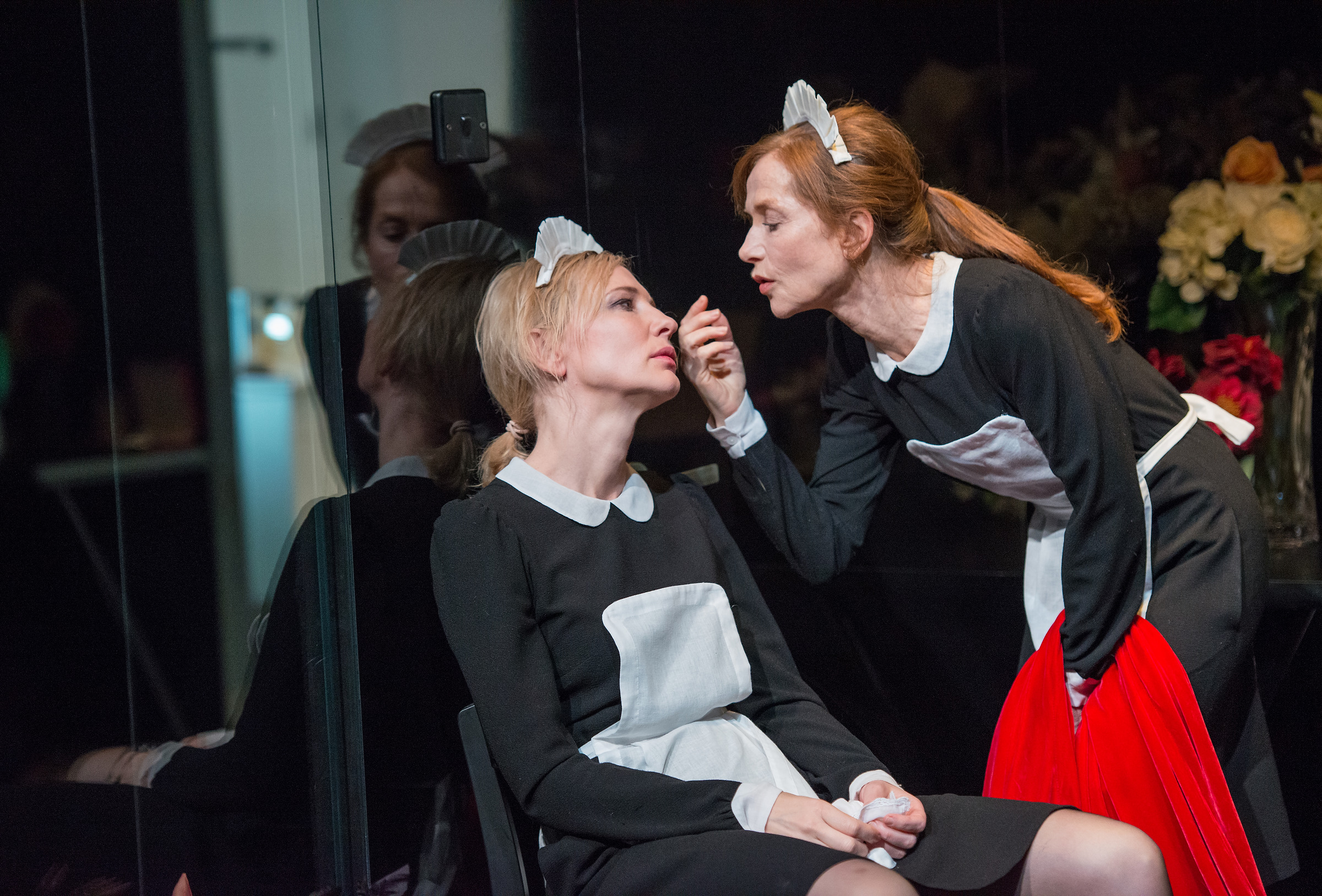 Cate Blanchett, left, and Isabelle Huppert, in a scene from the Sydney Theatre Company's production of "The Maids,"currently performing at the Lincoln Center Festival in New York. (Stephanie Berger—Lincoln Center Festival/AP)