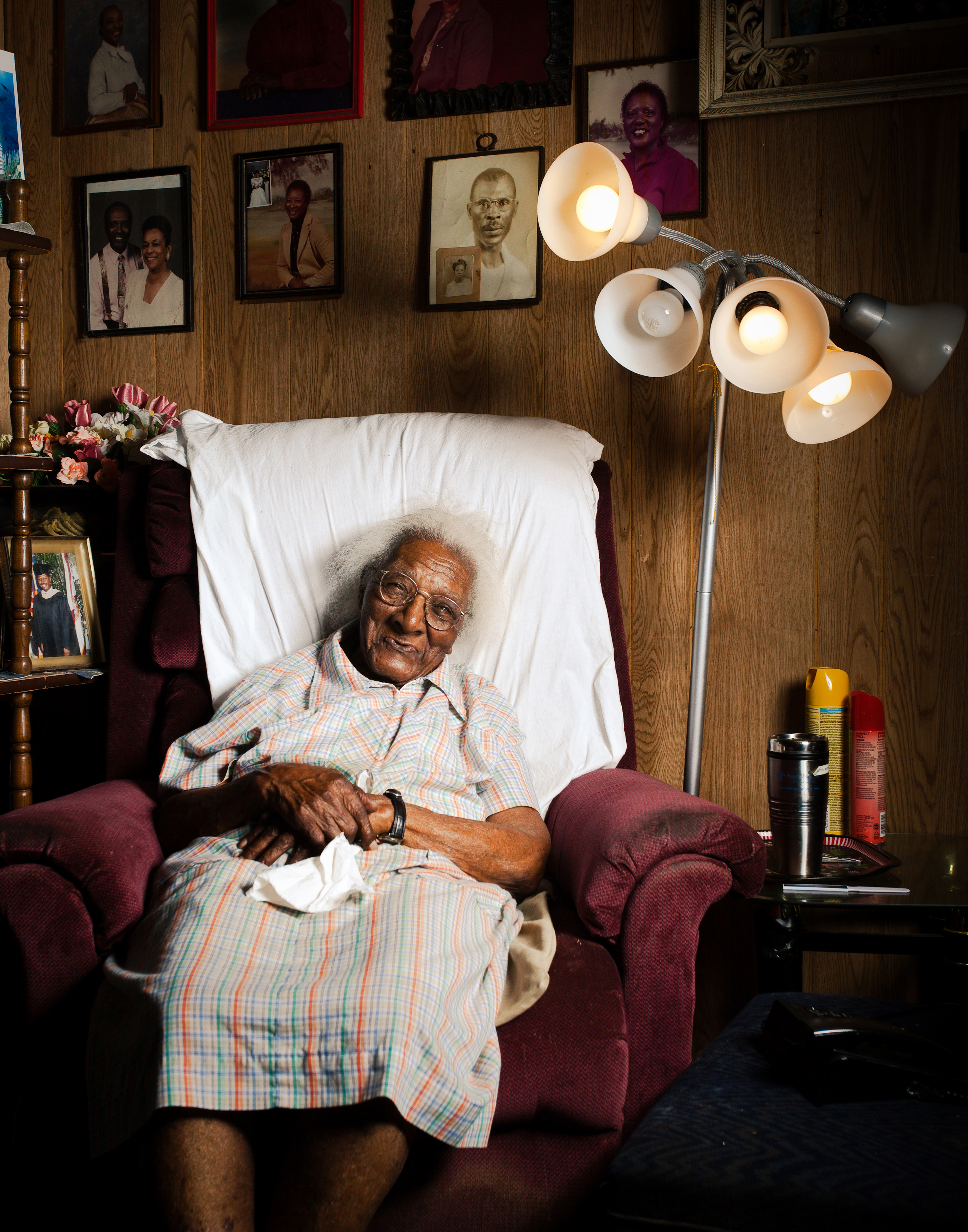 Born September 8, 1900, Blanche Arrington Cobb is photographed celebrating her 110th birthday in 2010. Now 113, she has lived with her daughter on the Northside in Jacksonville, FL.