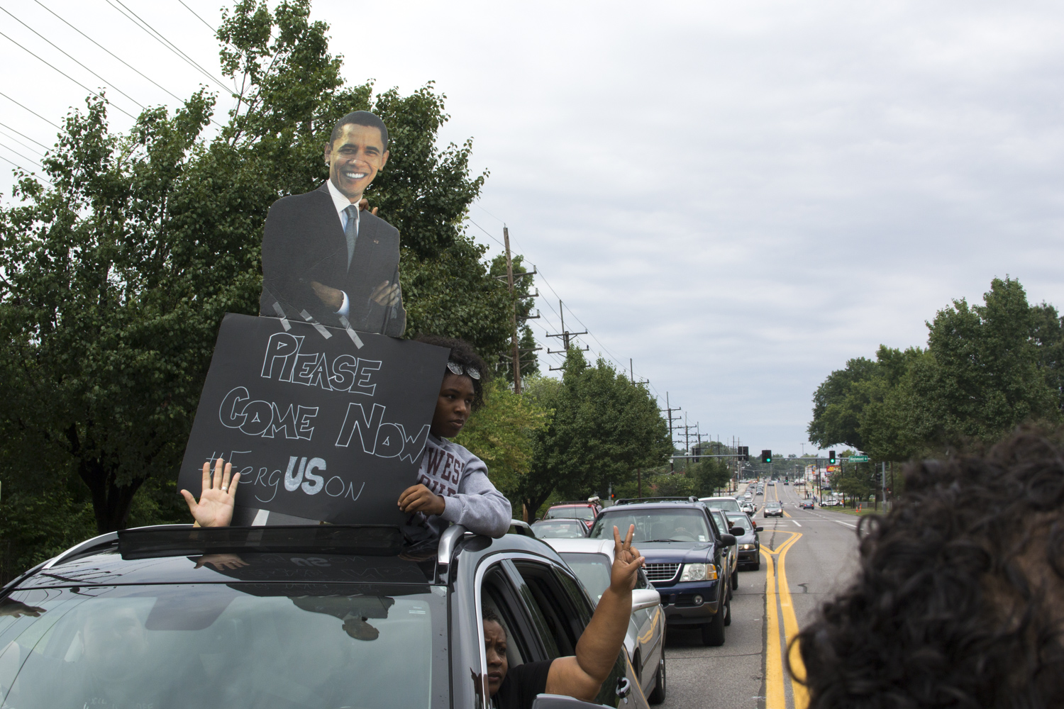 Thousands of people participated in a peaceful demonstration in Ferguson, Missouri.