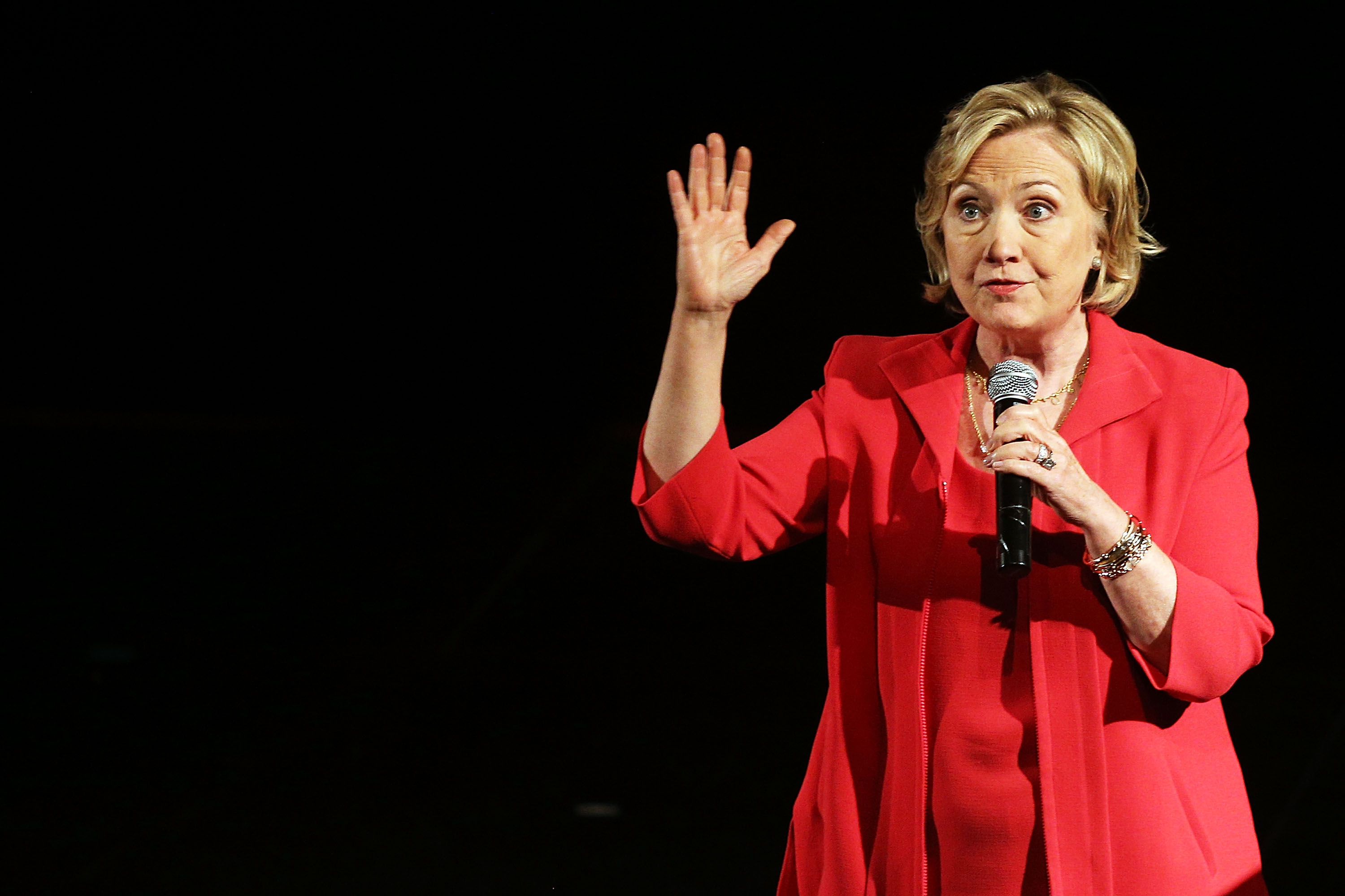Former Secretary of State Hillary Clinton speaks on stage at the campus of Lehman College for the Dream Big Day at the Bronx Children's Museum on July 25, 2014 in the Bronx New York. (Spencer Platt—Getty Images)