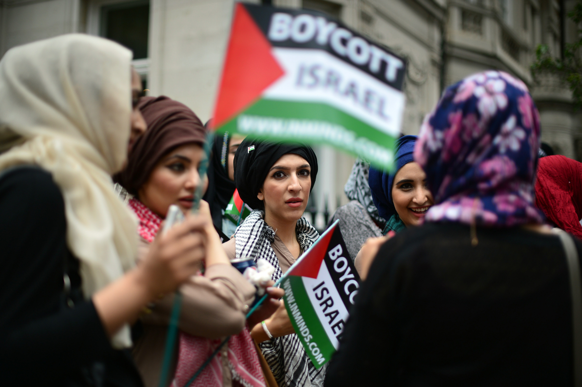 Protesters demonstrate against Israeli actions in Gaza, in central London on July 25, 2014.